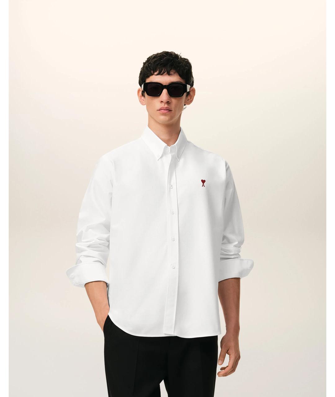 Ami Paris Белая хлопковая кэжуал рубашка, фото 2