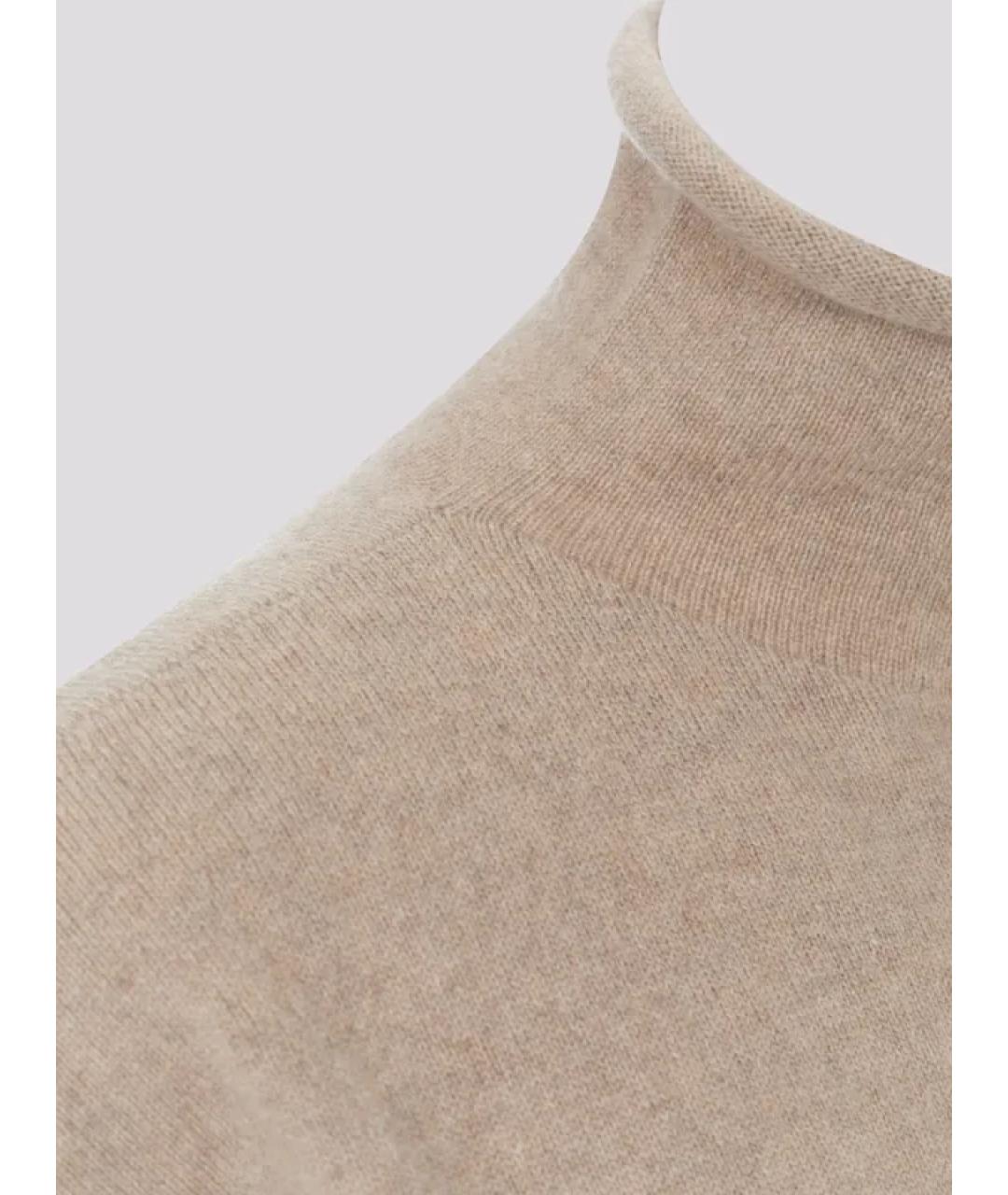 JIL SANDER Бежевый кашемировый джемпер / свитер, фото 2