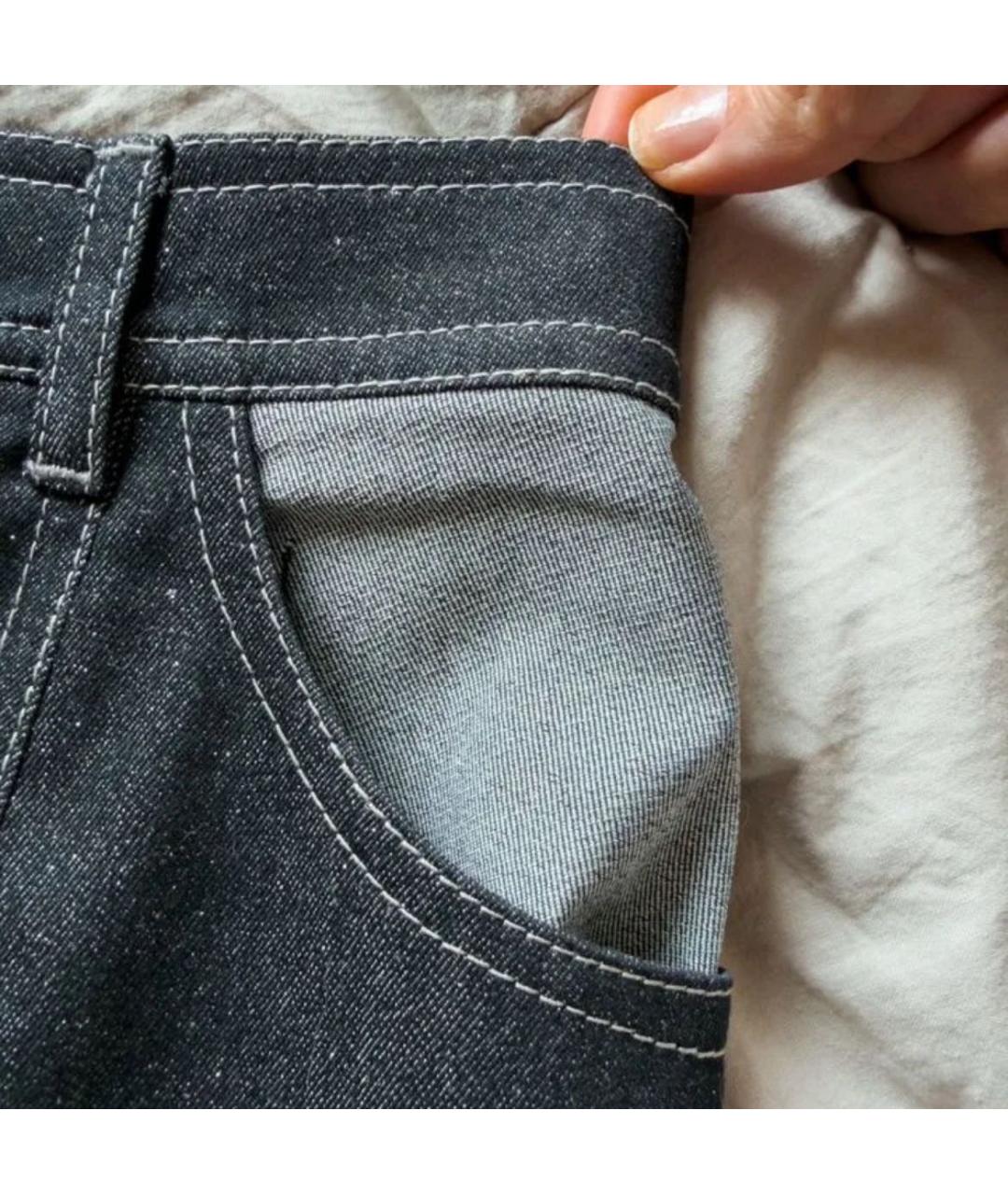 CHANEL Темно-синяя деним юбка миди, фото 6