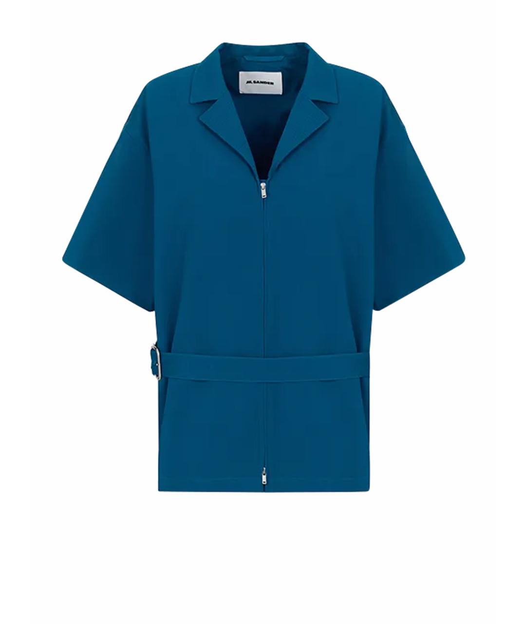 JIL SANDER Синяя шерстяная блузы, фото 1