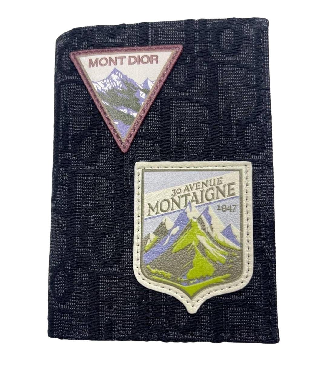 CHRISTIAN DIOR Антрацитовый кожаный кошелек, фото 1