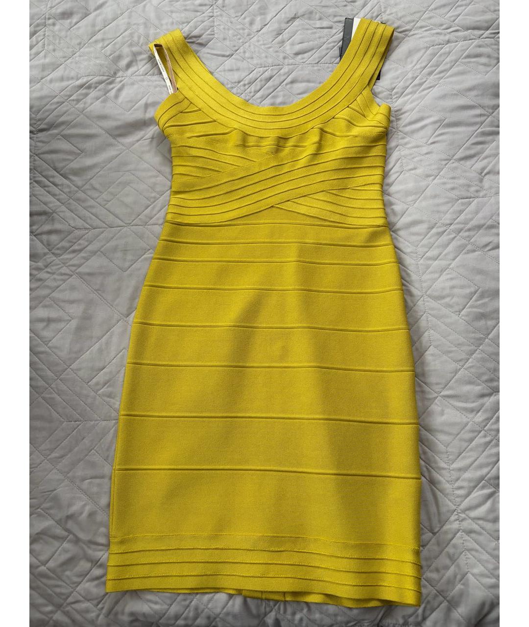 HERVE LEGER Бирюзовое коктейльное платье, фото 3