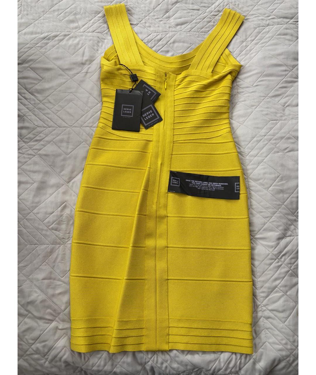 HERVE LEGER Бирюзовое коктейльное платье, фото 2