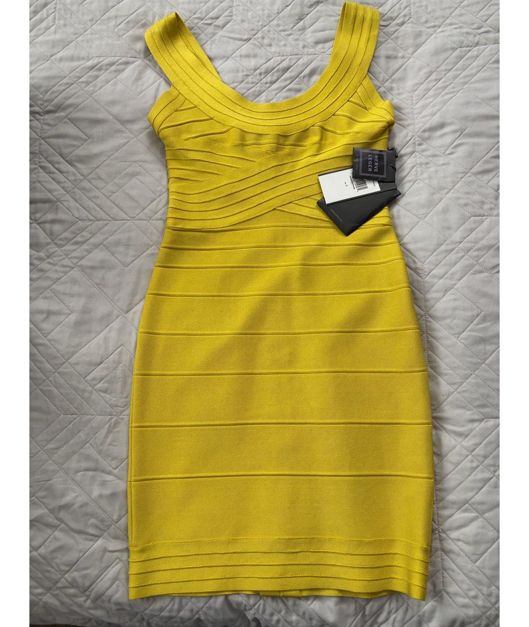 HERVE LEGER Бирюзовое коктейльное платье, фото 4