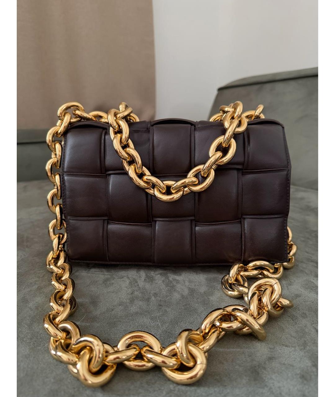 BOTTEGA VENETA Коричневая кожаная сумка через плечо, фото 5