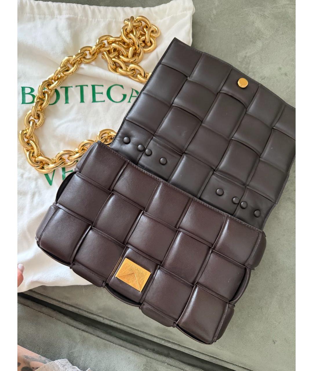 BOTTEGA VENETA Коричневая кожаная сумка через плечо, фото 2