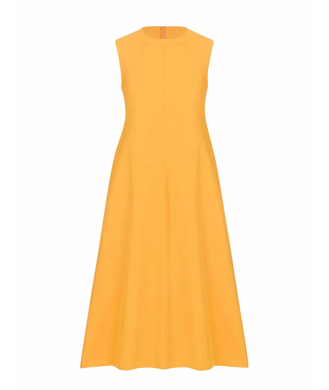 JIL SANDER Оранжевый хлопковый сарафан, фото 1