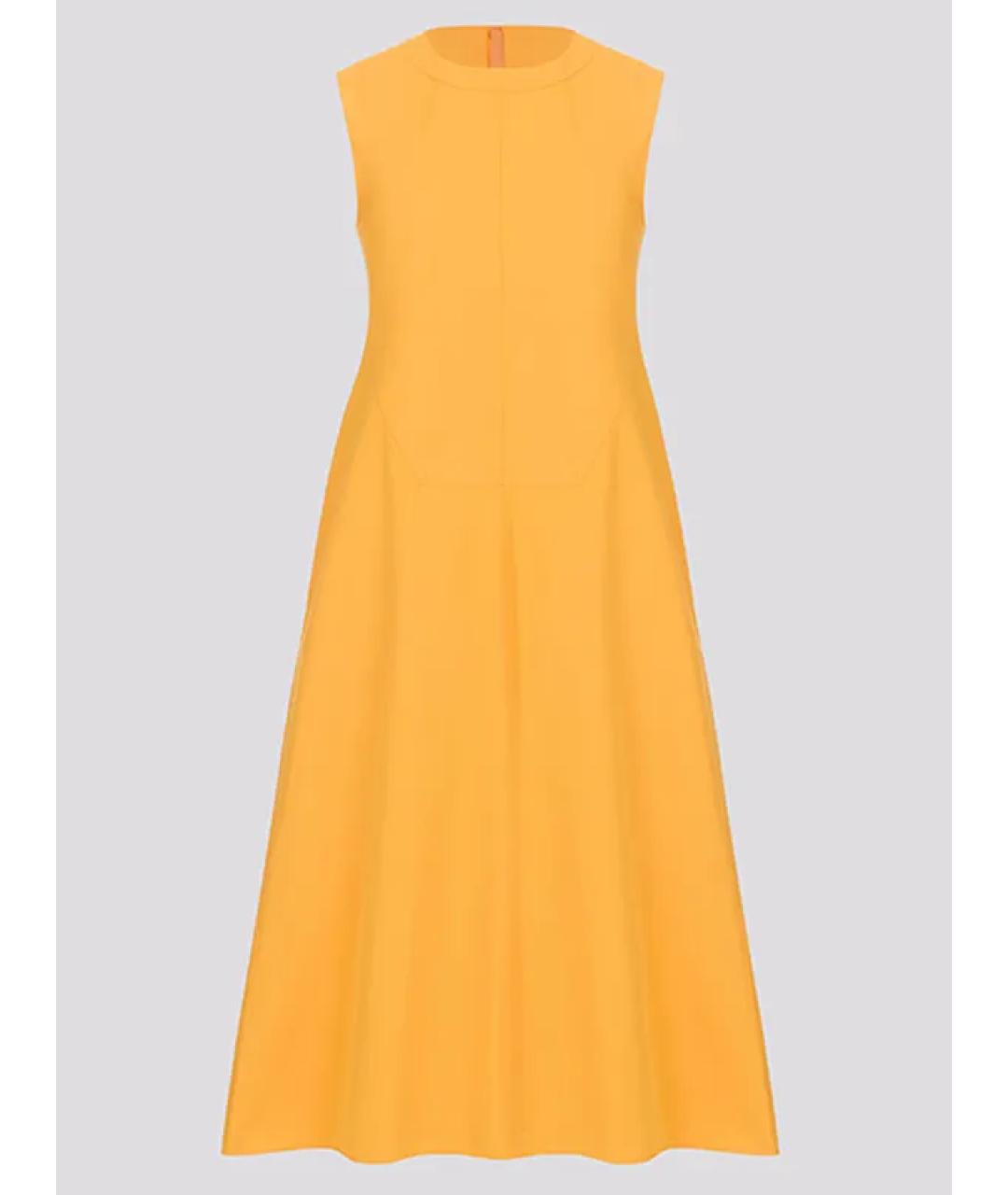 JIL SANDER Оранжевый хлопковый сарафан, фото 3