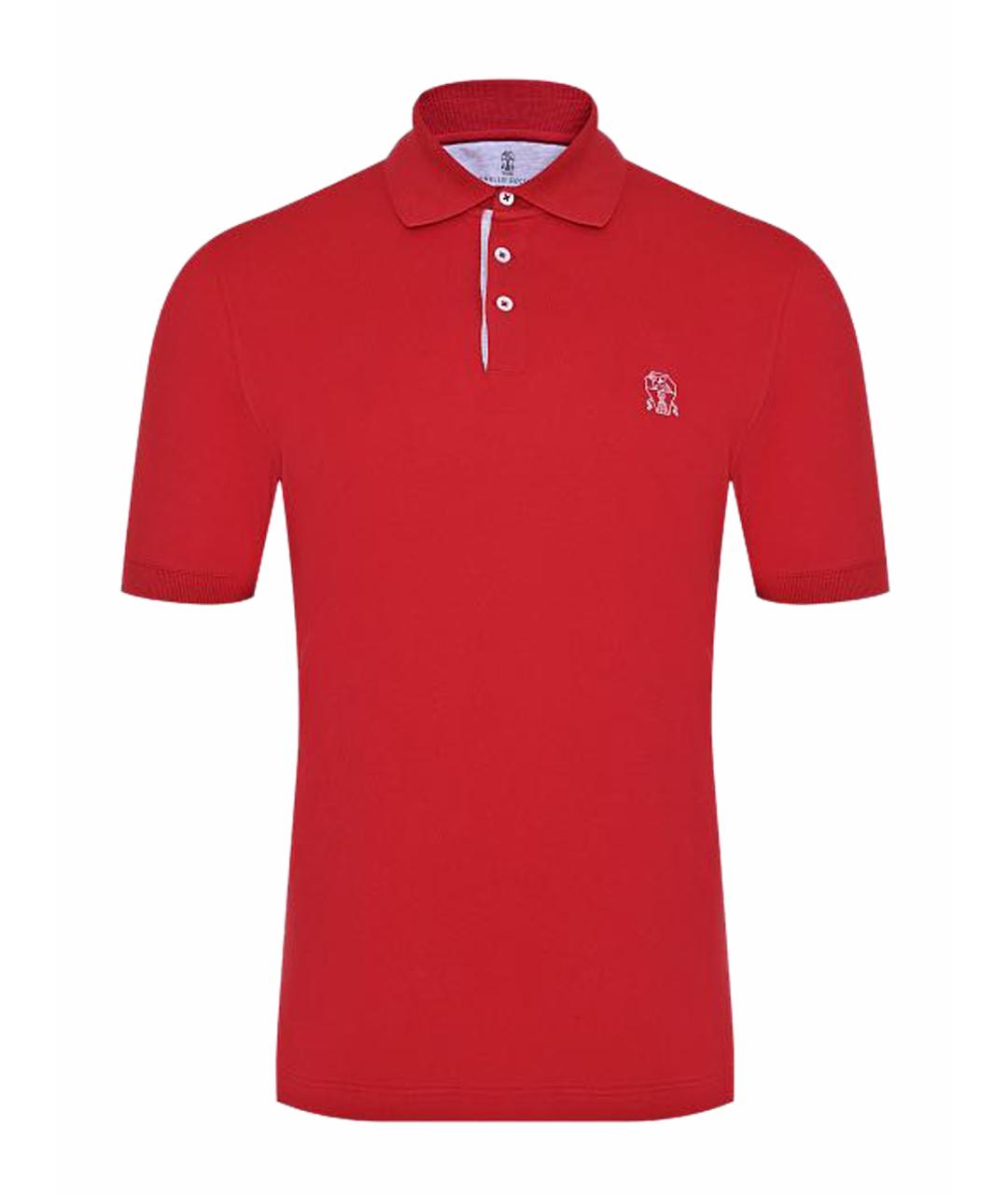 BRUNELLO CUCINELLI Красное поло с коротким рукавом, фото 1