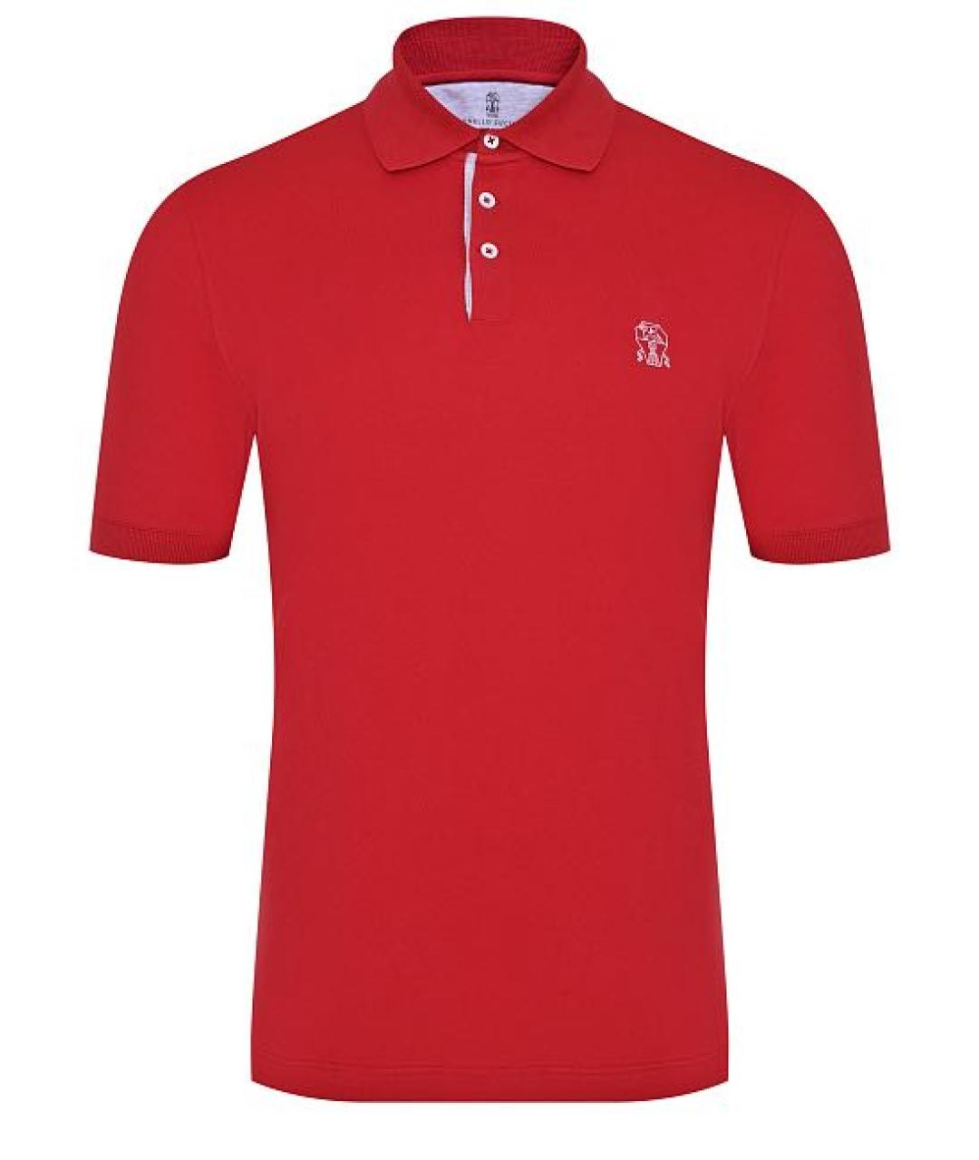 BRUNELLO CUCINELLI Красное поло с коротким рукавом, фото 5