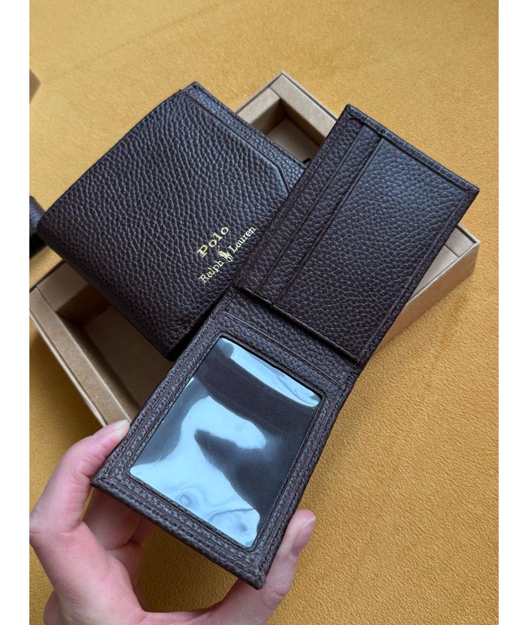 POLO RALPH LAUREN Коричневый кожаный кошелек, фото 6