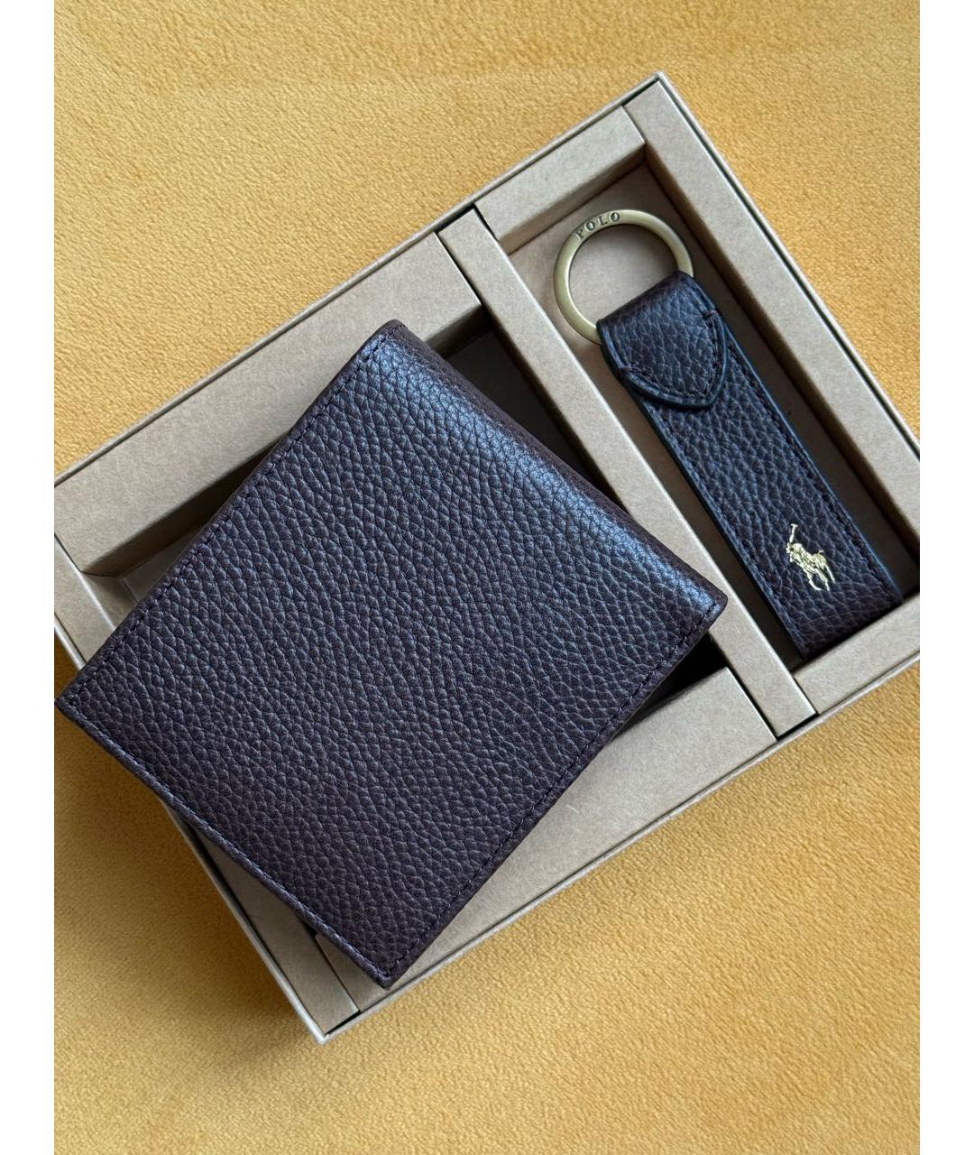 POLO RALPH LAUREN Коричневый кожаный кошелек, фото 2