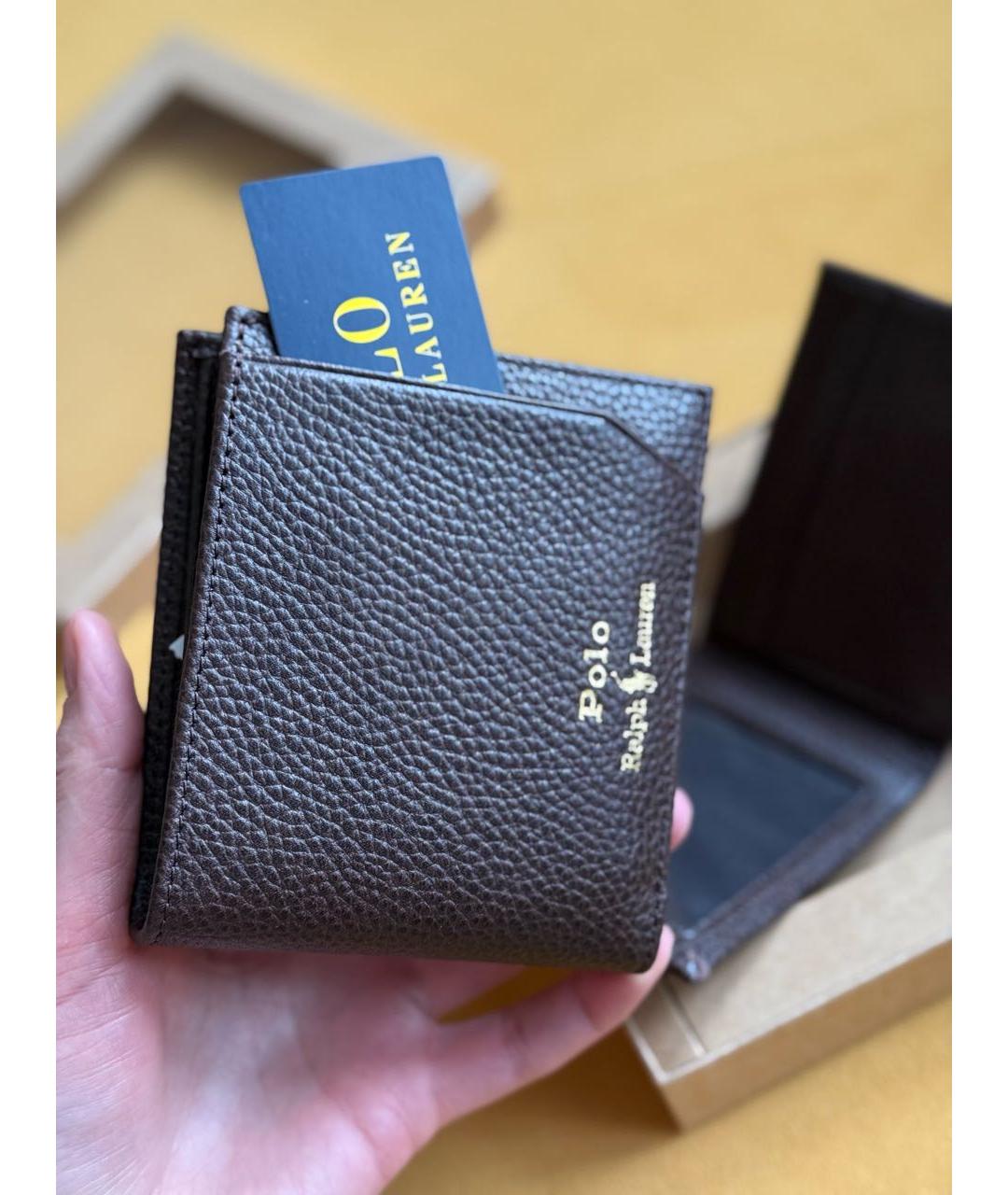 POLO RALPH LAUREN Коричневый кожаный кошелек, фото 8