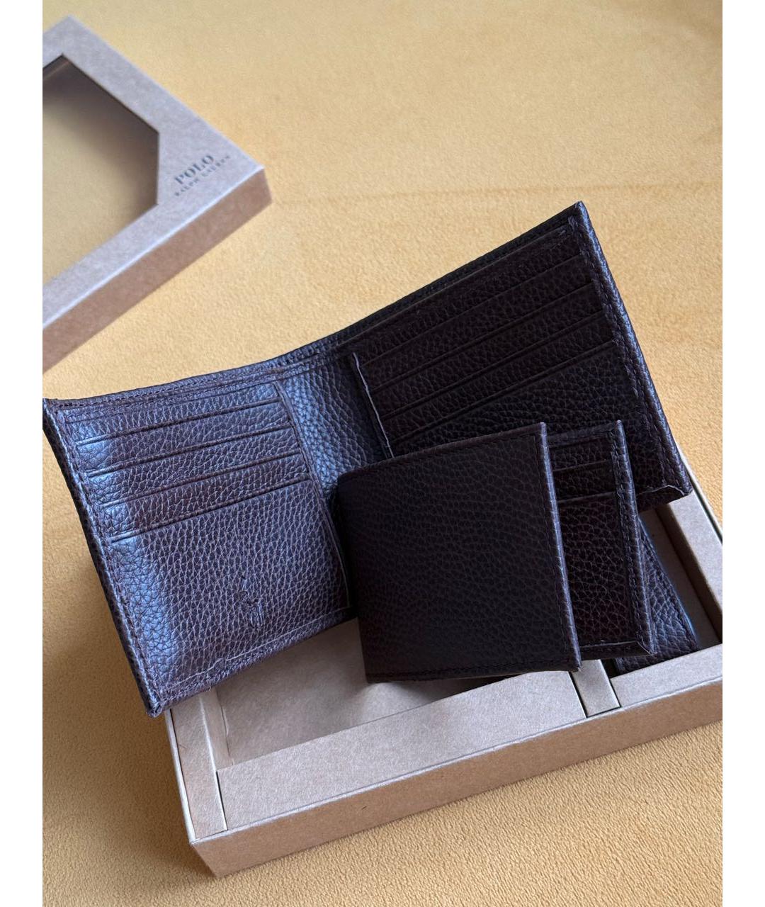 POLO RALPH LAUREN Коричневый кожаный кошелек, фото 3