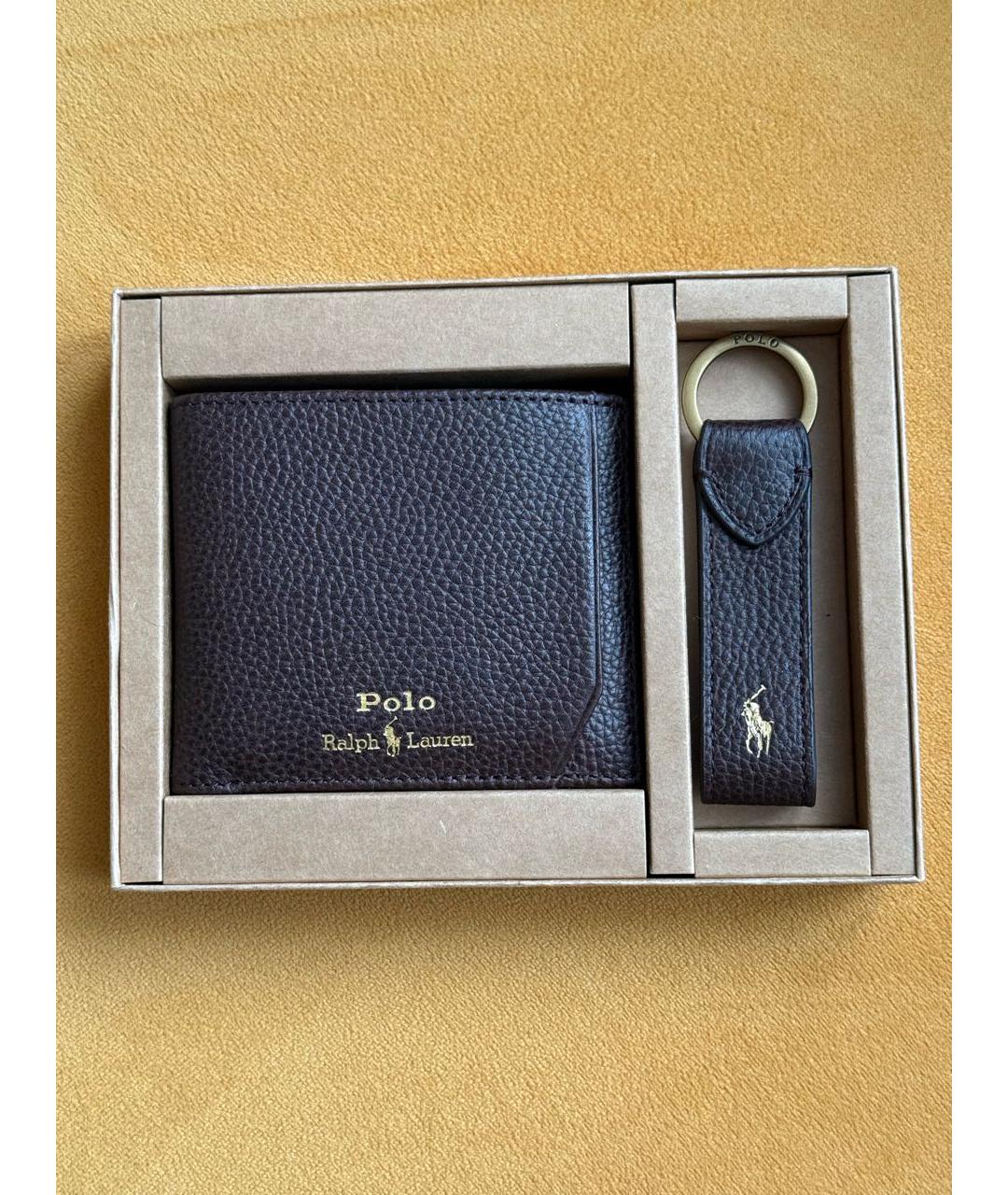 POLO RALPH LAUREN Коричневый кожаный кошелек, фото 9