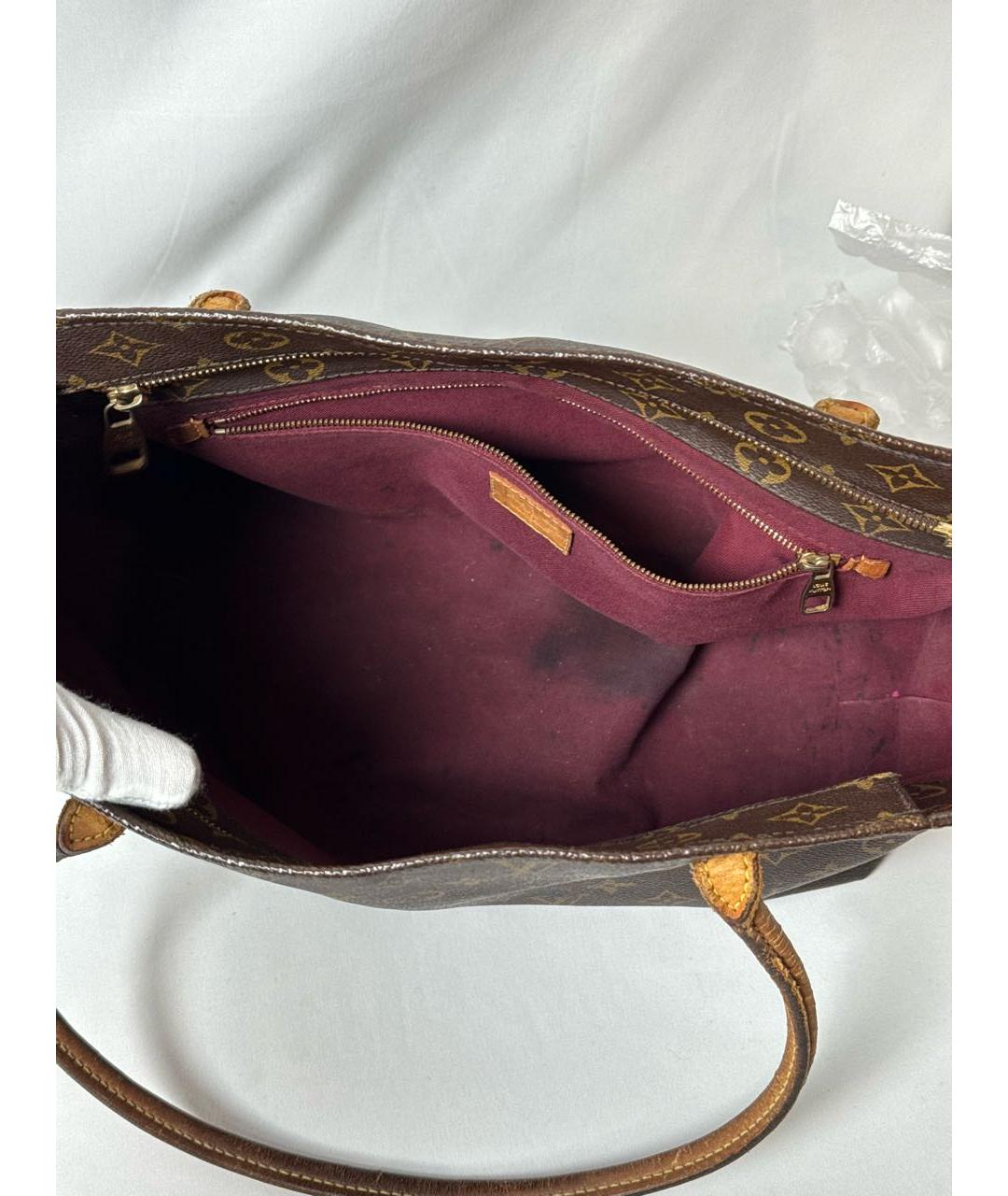 LOUIS VUITTON Коричневая кожаная сумка с короткими ручками, фото 8