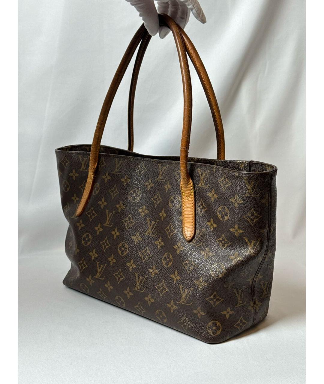 LOUIS VUITTON Коричневая кожаная сумка с короткими ручками, фото 4