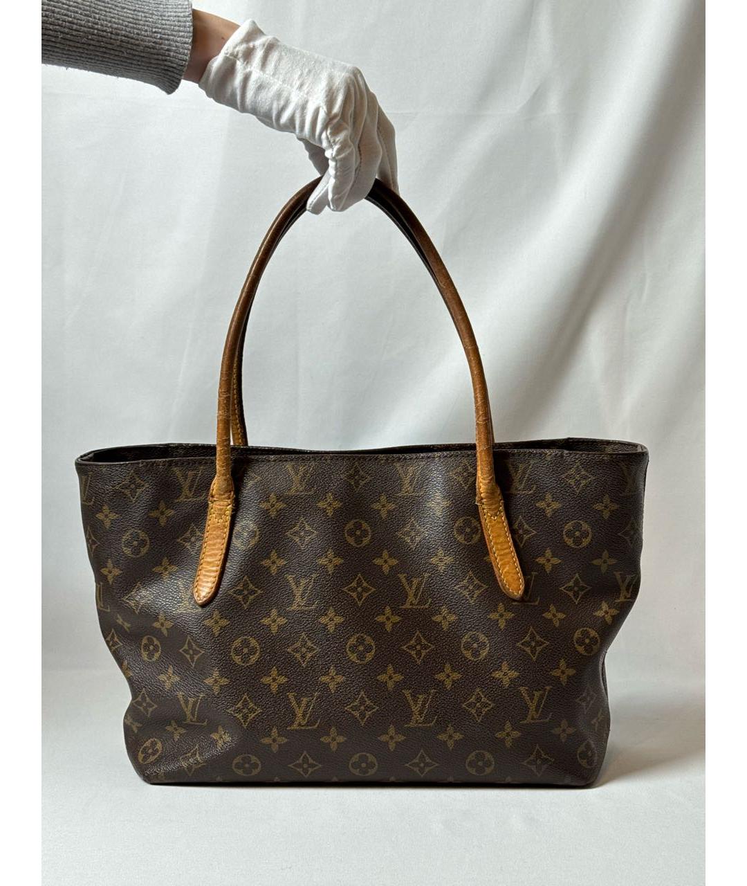 LOUIS VUITTON Коричневая кожаная сумка с короткими ручками, фото 5