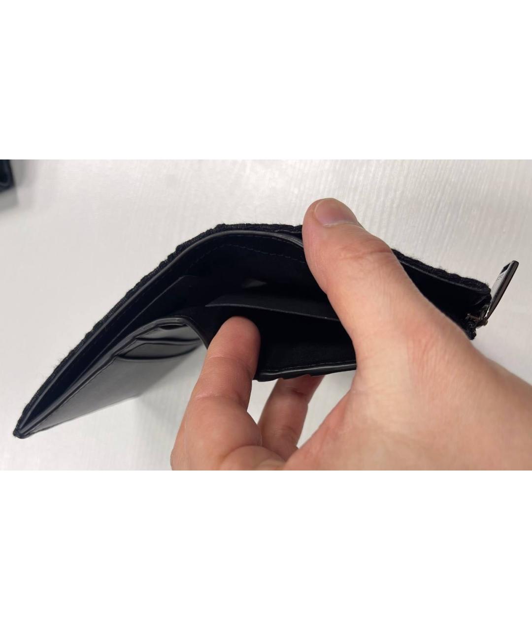 CHRISTIAN DIOR Черный кожаный кошелек, фото 3