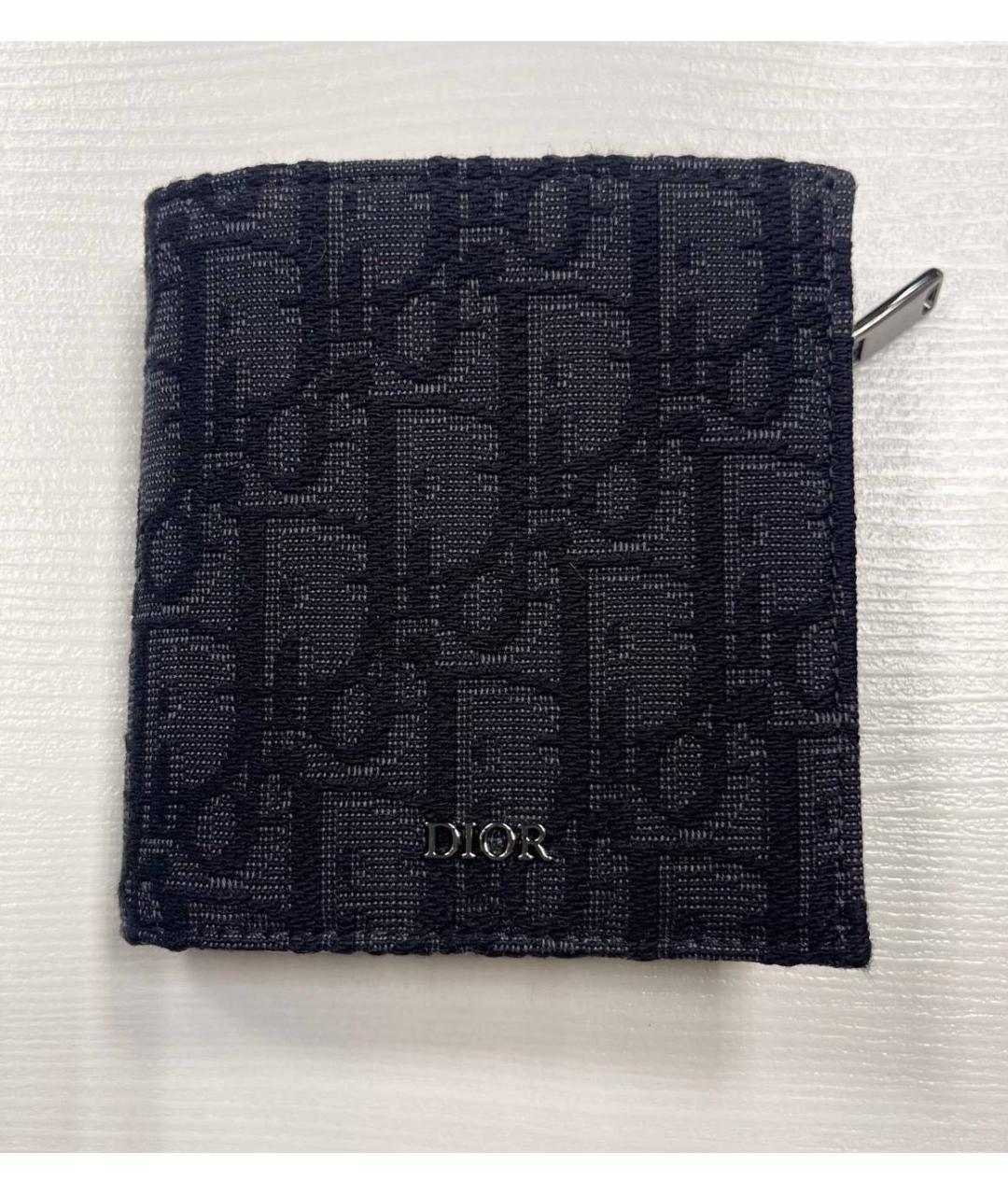 CHRISTIAN DIOR Черный кожаный кошелек, фото 4