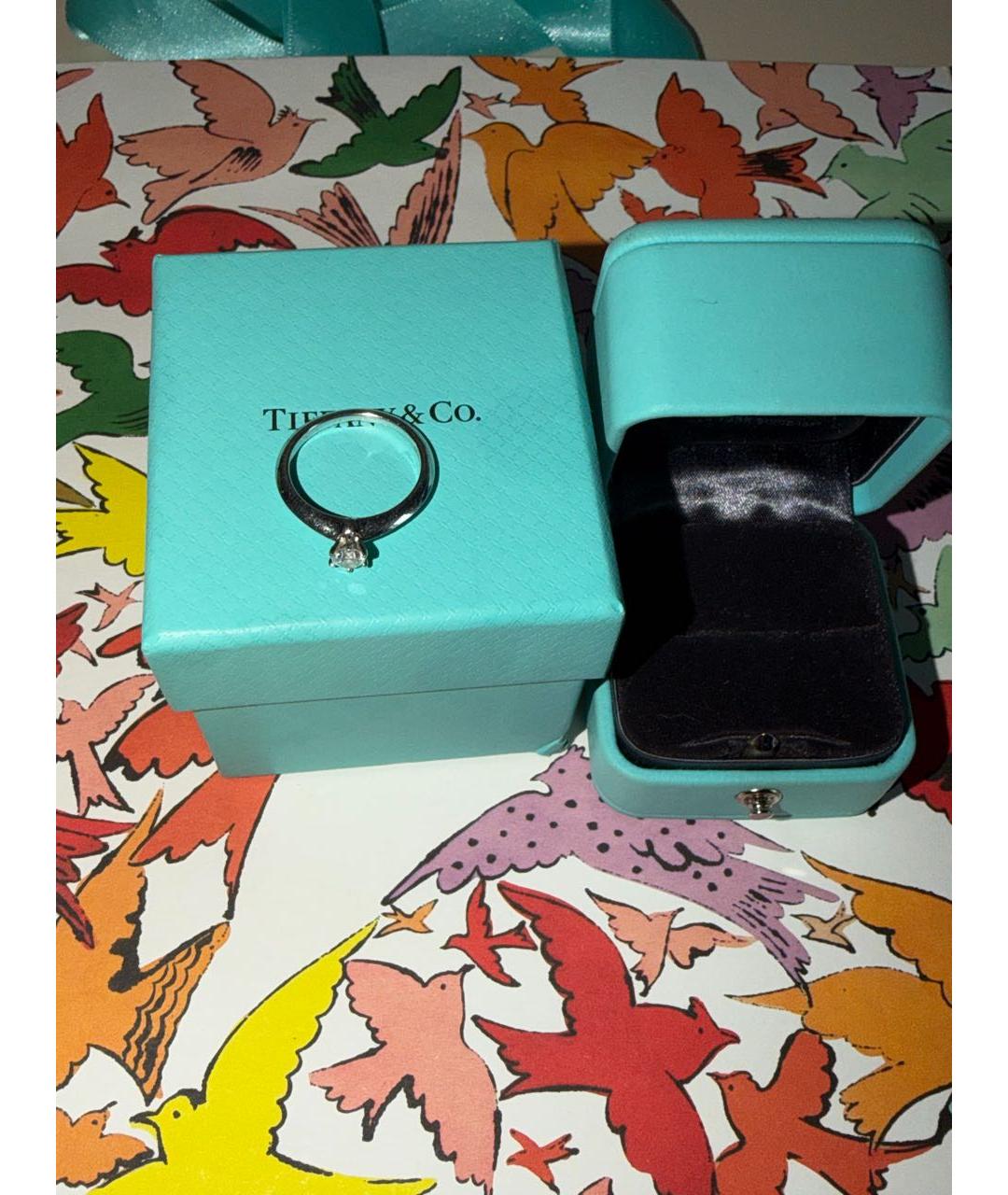 TIFFANY&CO Серебряное платиновое кольцо, фото 6