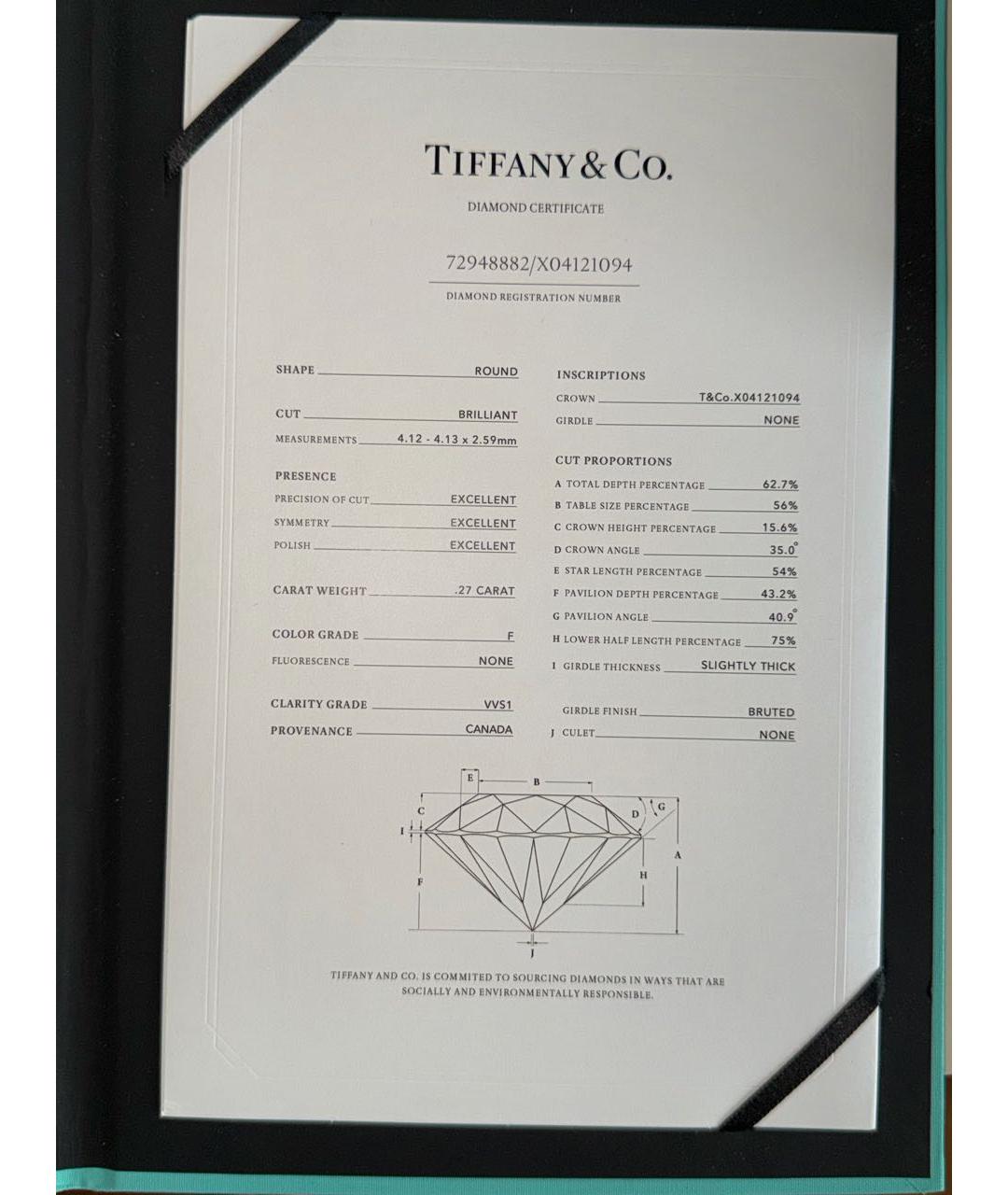 TIFFANY&CO Серебряное платиновое кольцо, фото 4