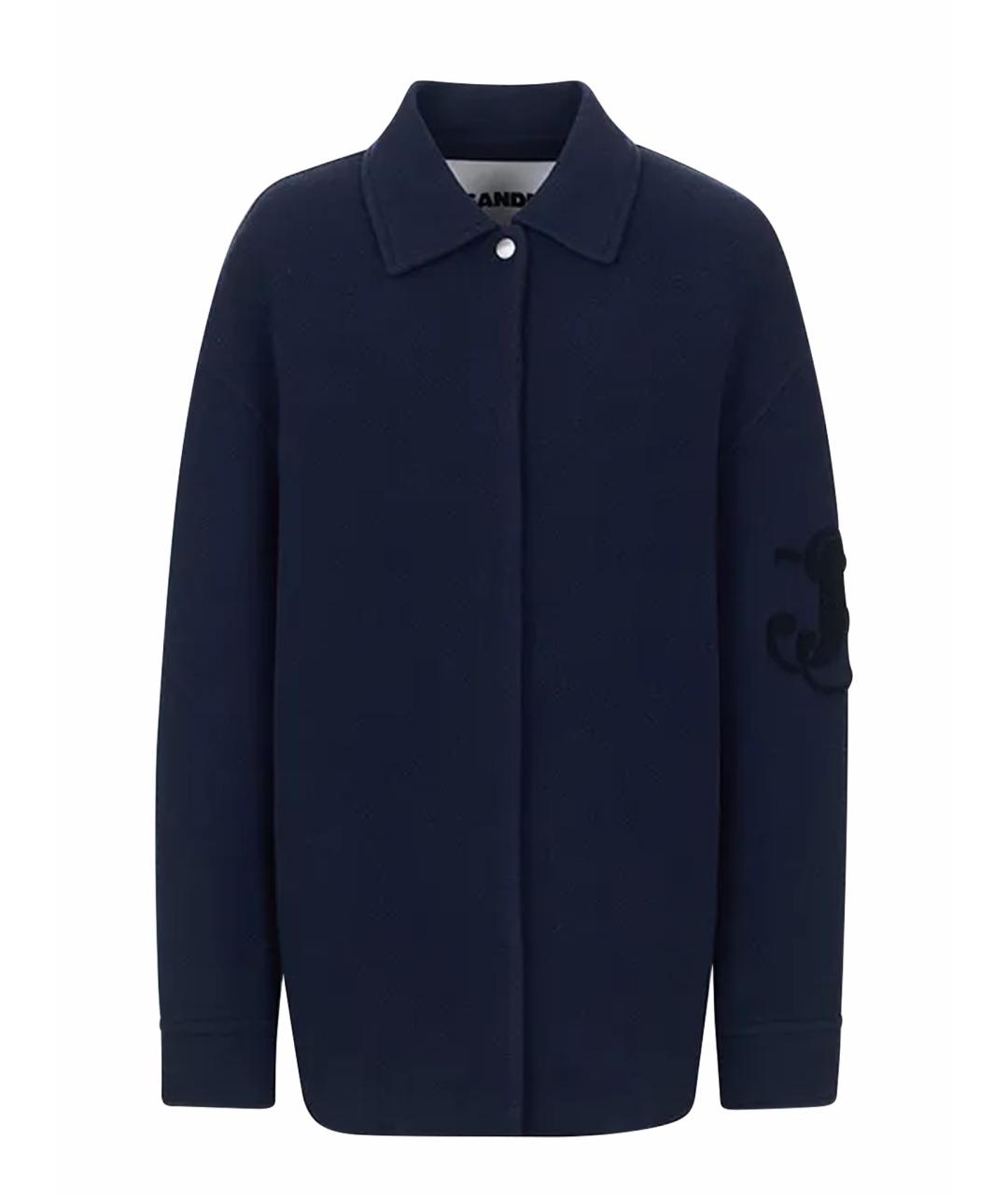 JIL SANDER Темно-синяя шерстяная куртка, фото 1