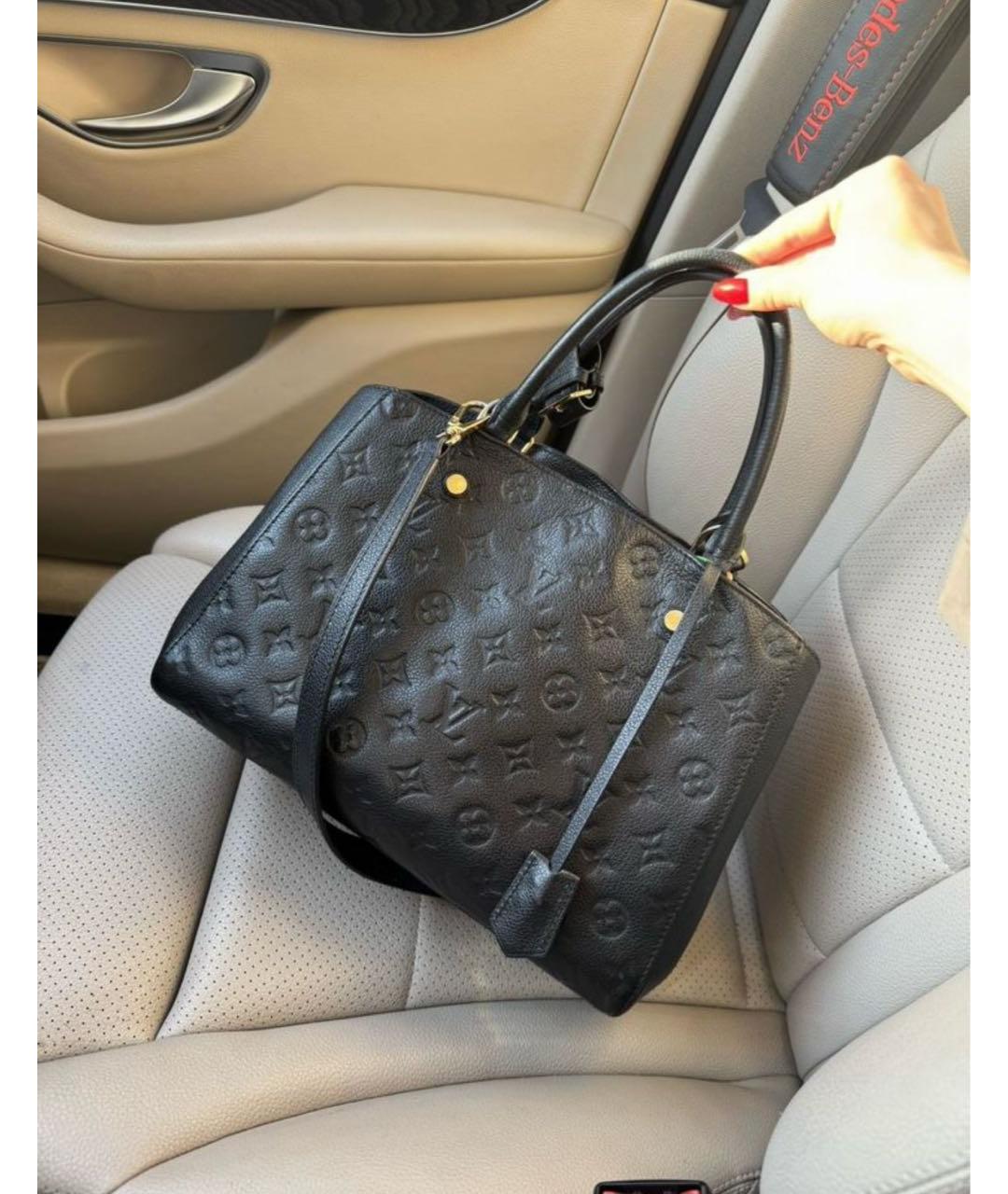 LOUIS VUITTON Черная кожаная сумка с короткими ручками, фото 2