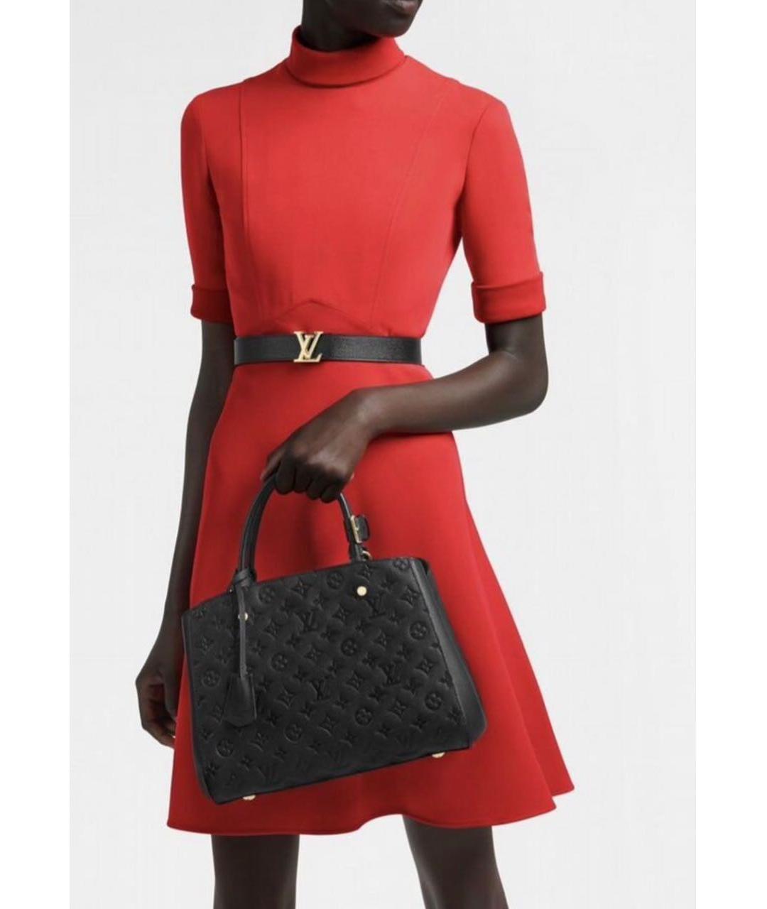 LOUIS VUITTON Черная кожаная сумка с короткими ручками, фото 6