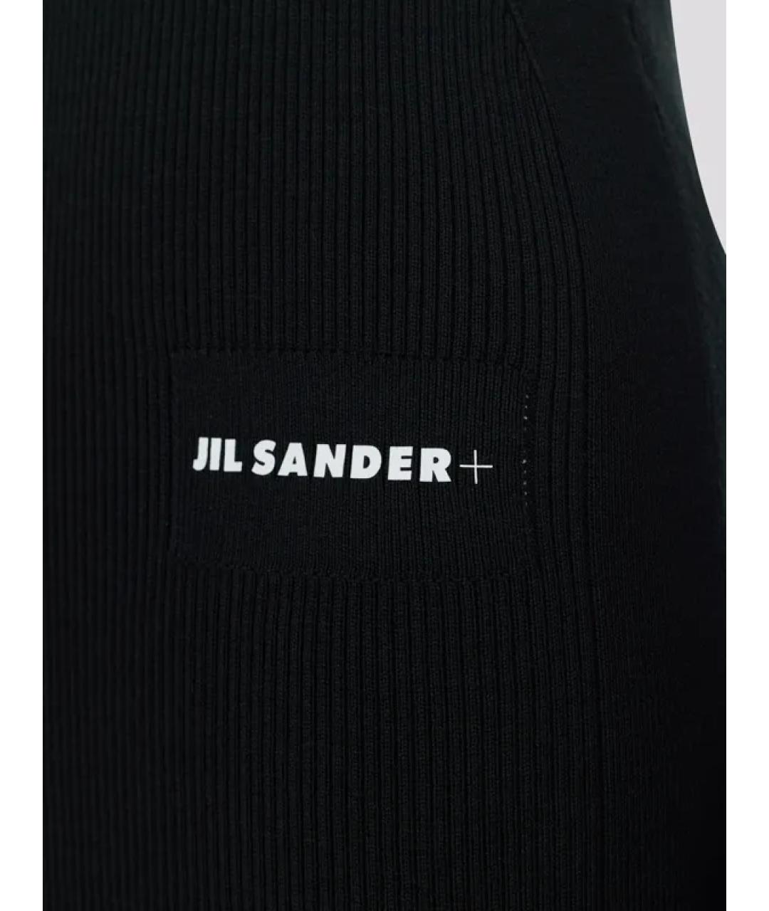 JIL SANDER Черное шерстяное повседневное платье, фото 2