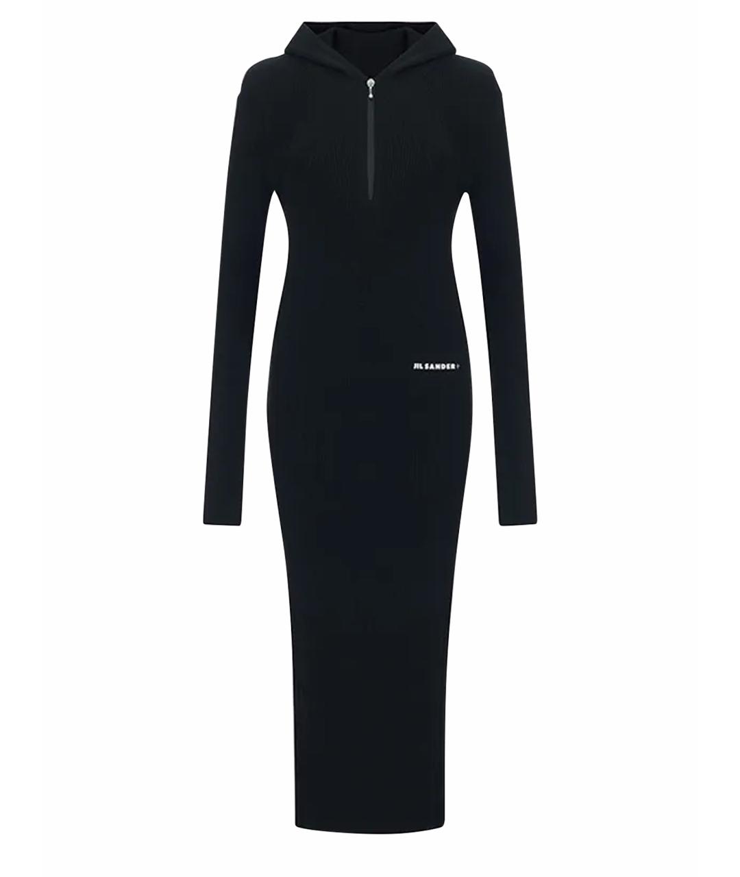 JIL SANDER Черное шерстяное повседневное платье, фото 1