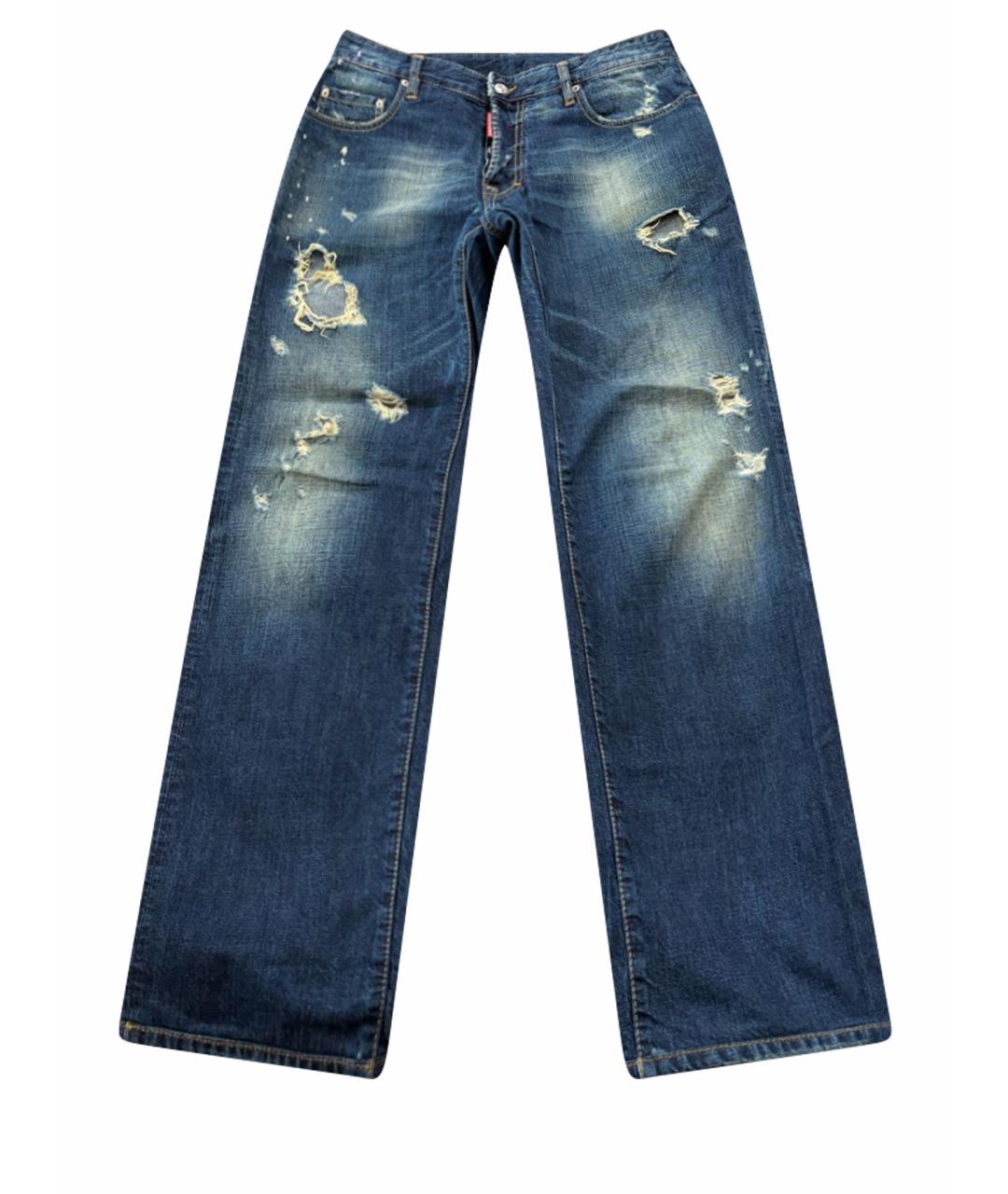 DSQUARED2 Синие хлопковые прямые джинсы, фото 1