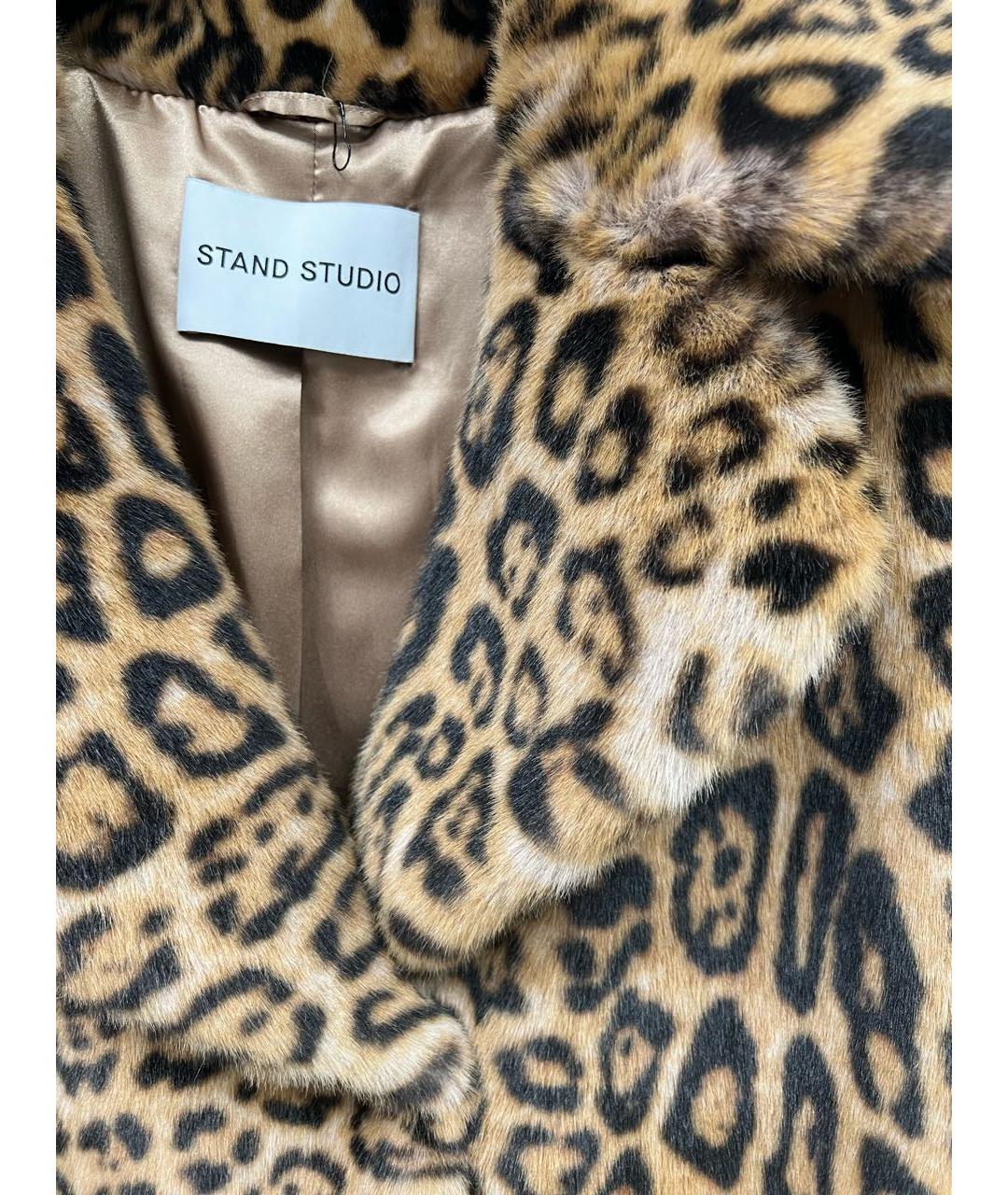 STAND STUDIO Коричневое полиэстеровое пальто, фото 3