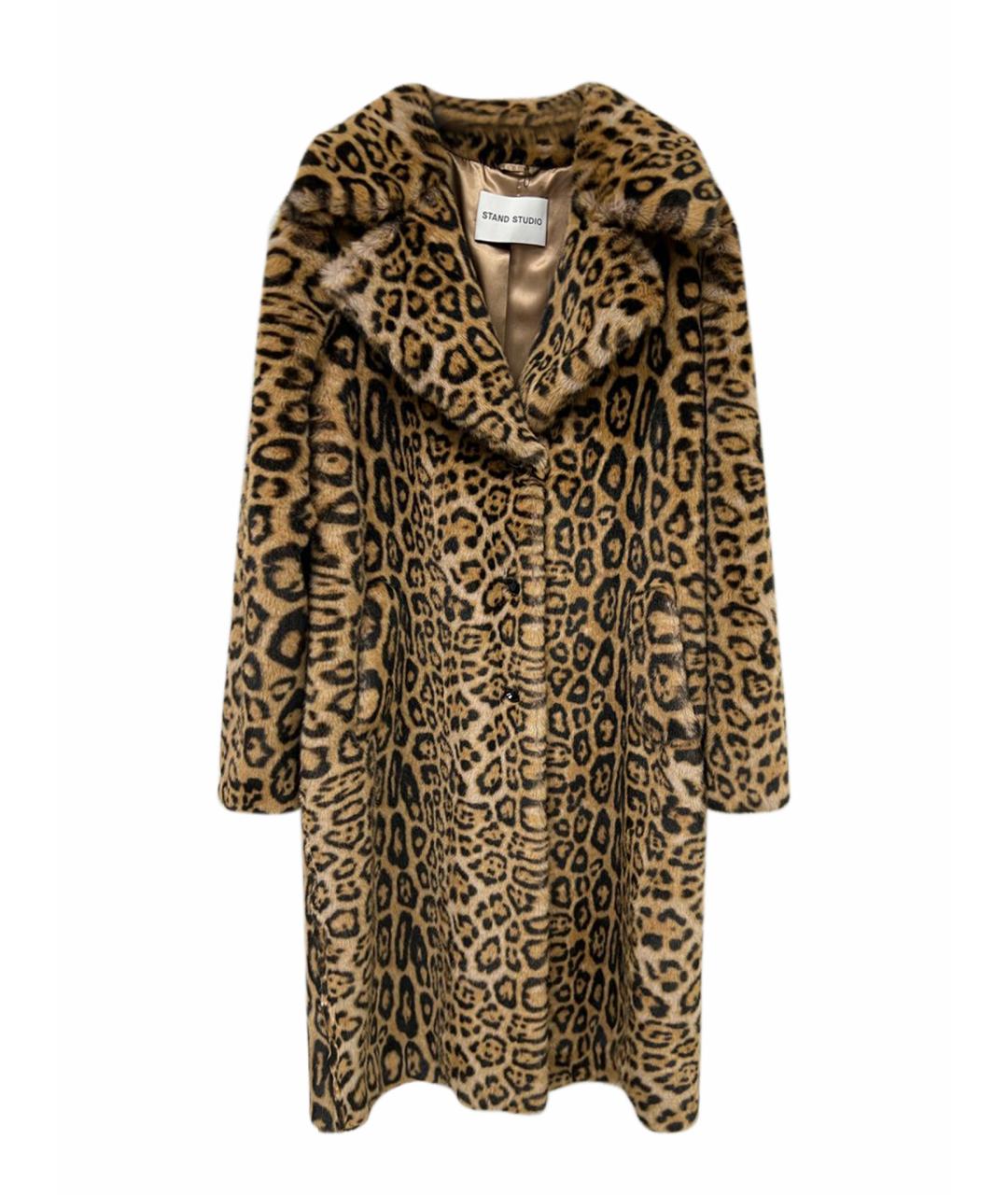 STAND STUDIO Коричневое полиэстеровое пальто, фото 1