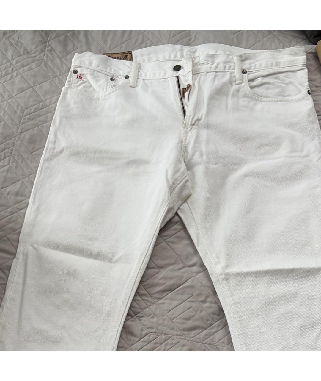 POLO RALPH LAUREN Белые хлопковые прямые джинсы, фото 1