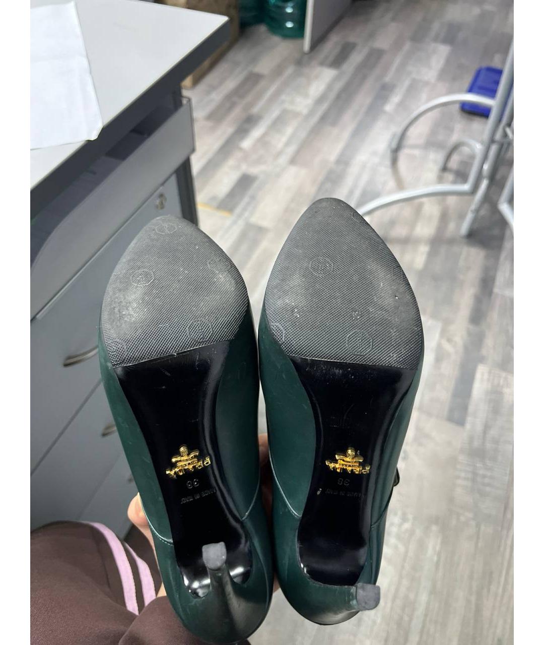 PRADA Зеленые ботильоны из лакированной кожи, фото 5