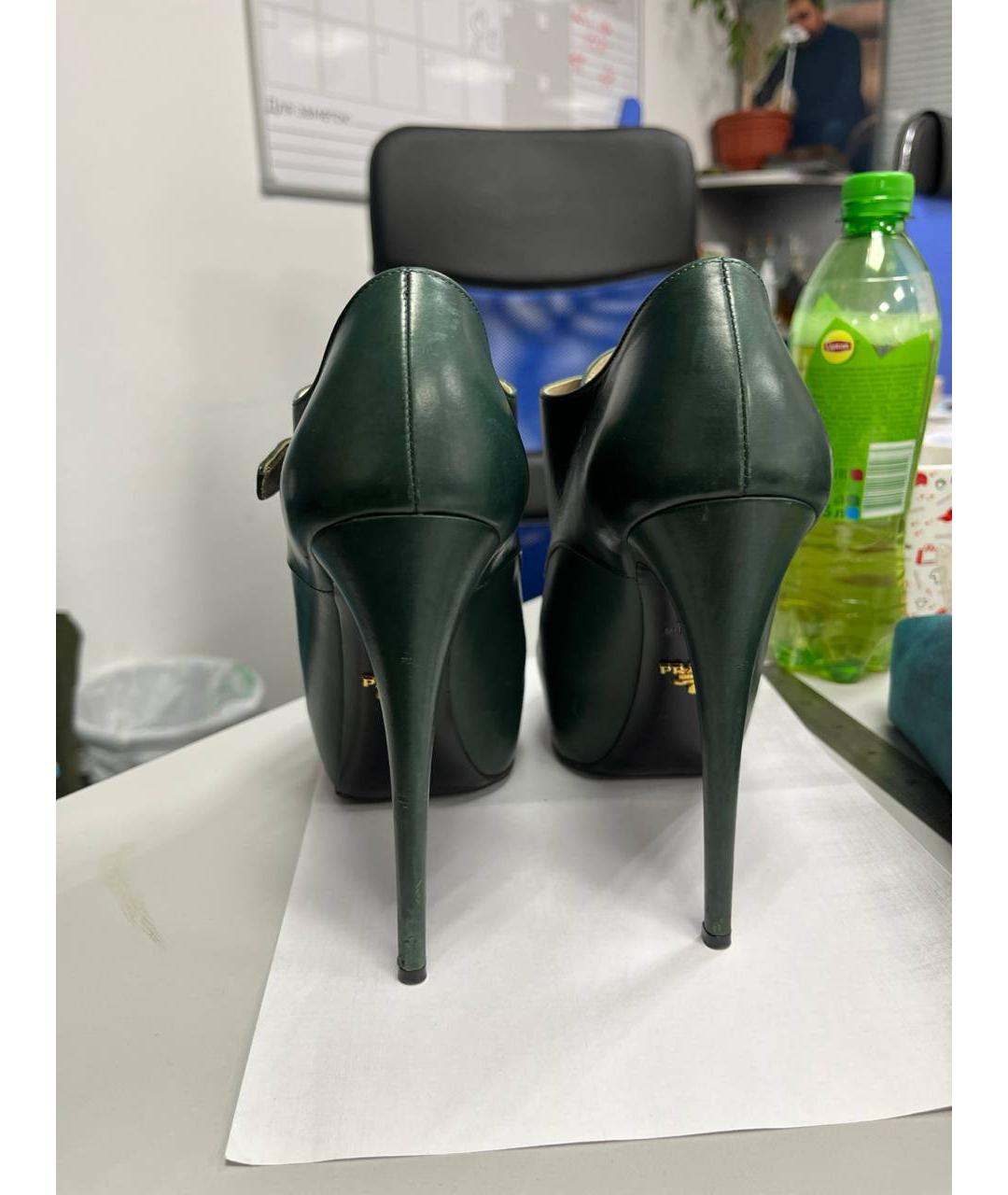 PRADA Зеленые ботильоны из лакированной кожи, фото 4