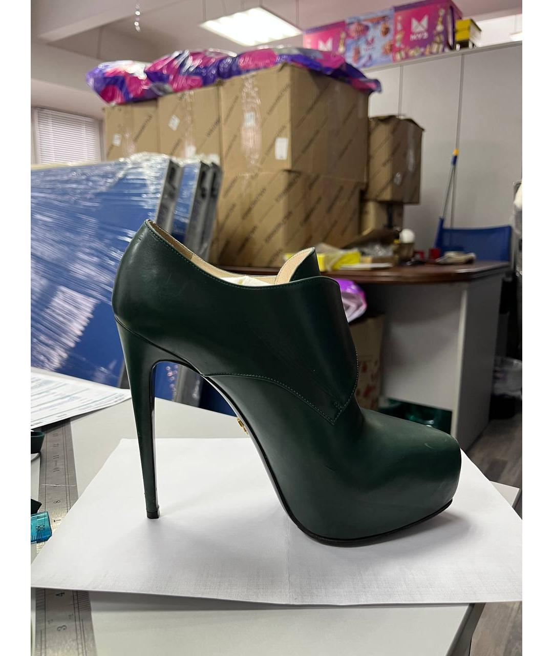 PRADA Зеленые ботильоны из лакированной кожи, фото 6