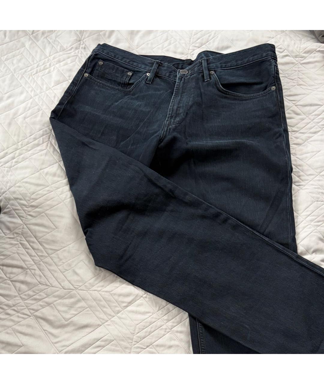 BURBERRY Темно-синие хлопко-эластановые прямые джинсы, фото 3