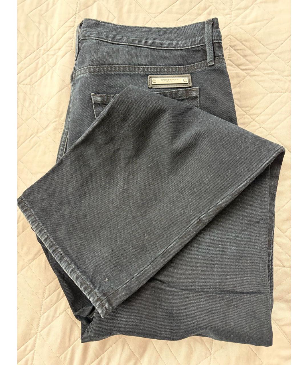 BURBERRY Темно-синие хлопко-эластановые прямые джинсы, фото 5