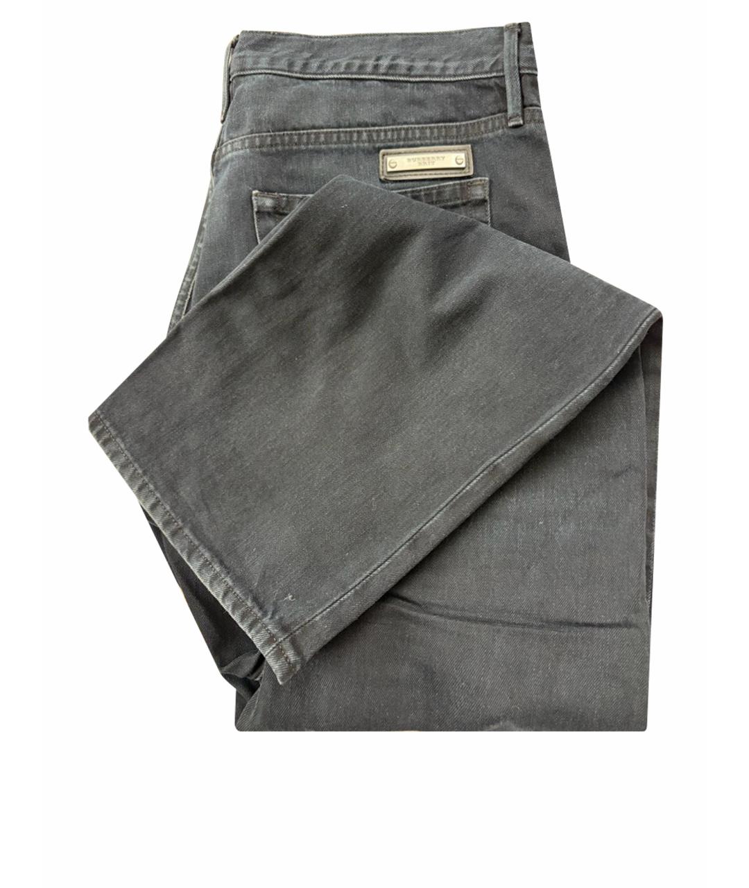 BURBERRY Темно-синие хлопко-эластановые прямые джинсы, фото 1