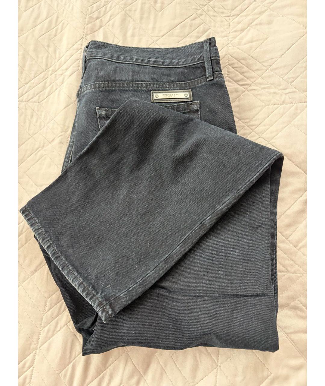 BURBERRY Темно-синие хлопко-эластановые прямые джинсы, фото 4