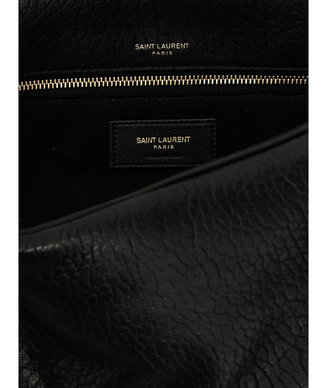 SAINT LAURENT Черная кожаная сумка через плечо, фото 3
