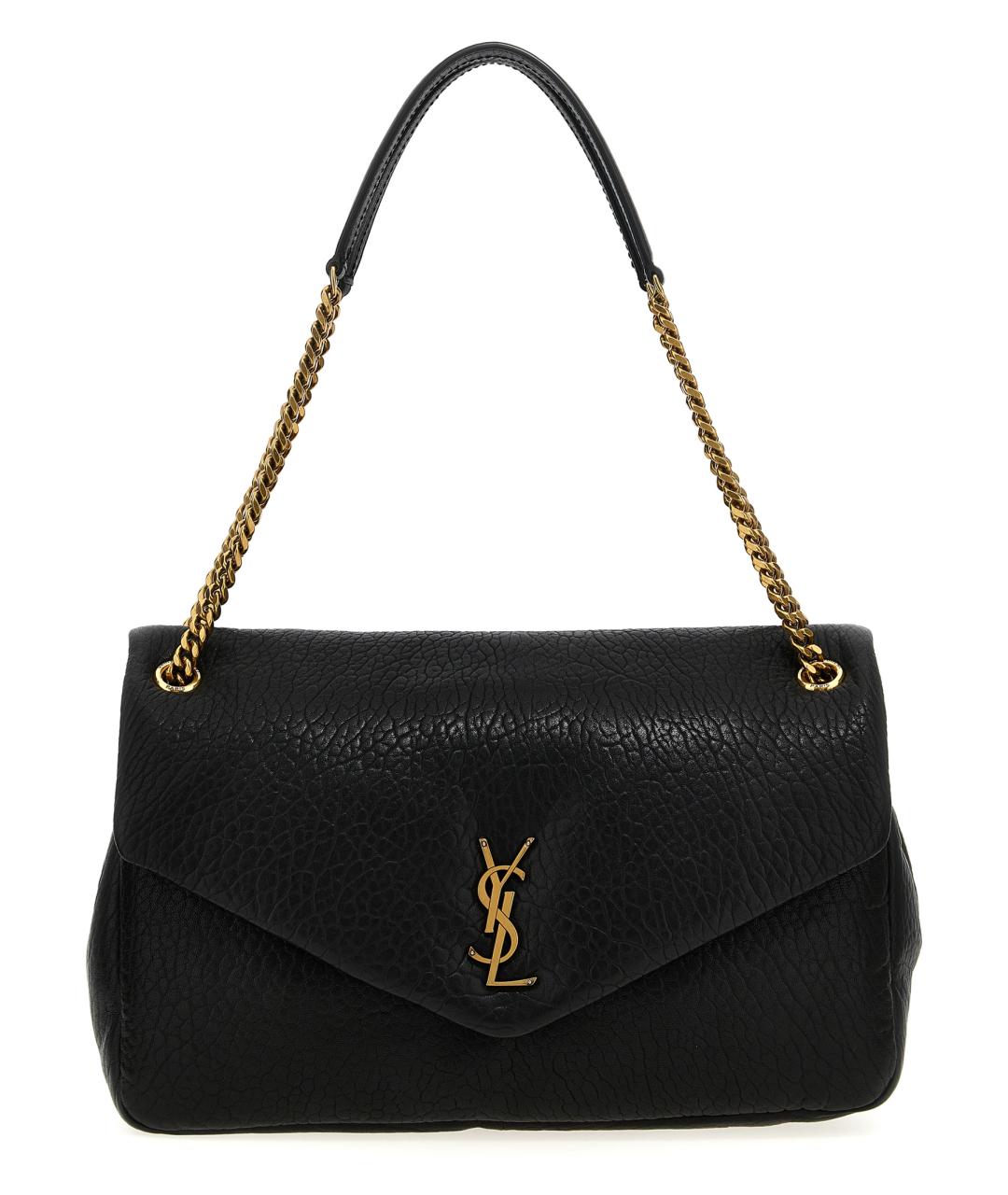 SAINT LAURENT Черная кожаная сумка через плечо, фото 1