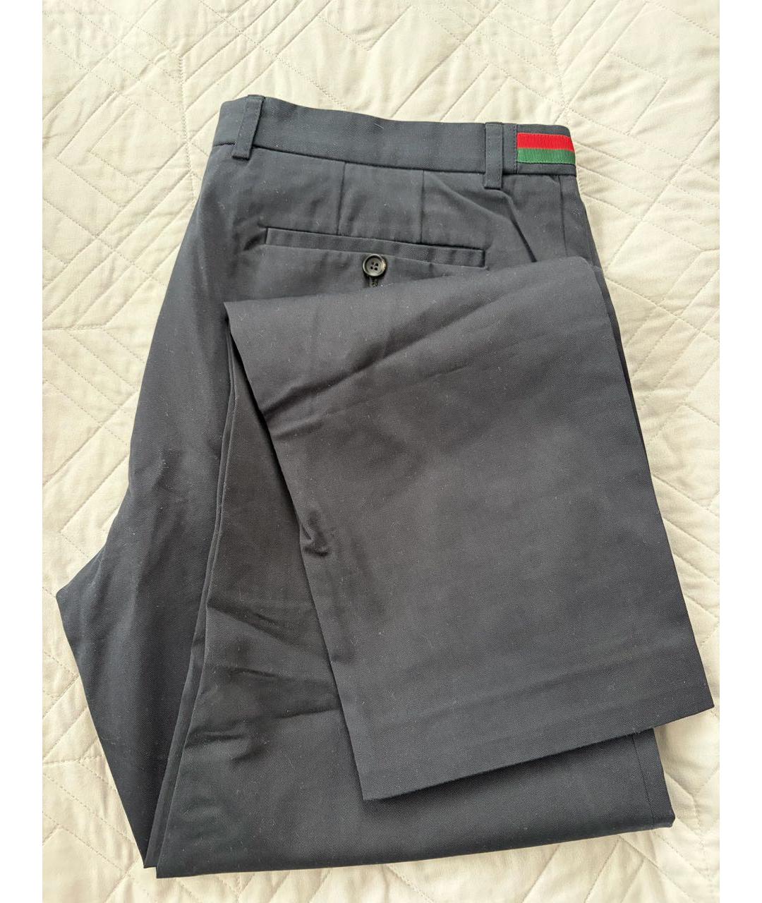 GUCCI Темно-синие повседневные брюки, фото 3