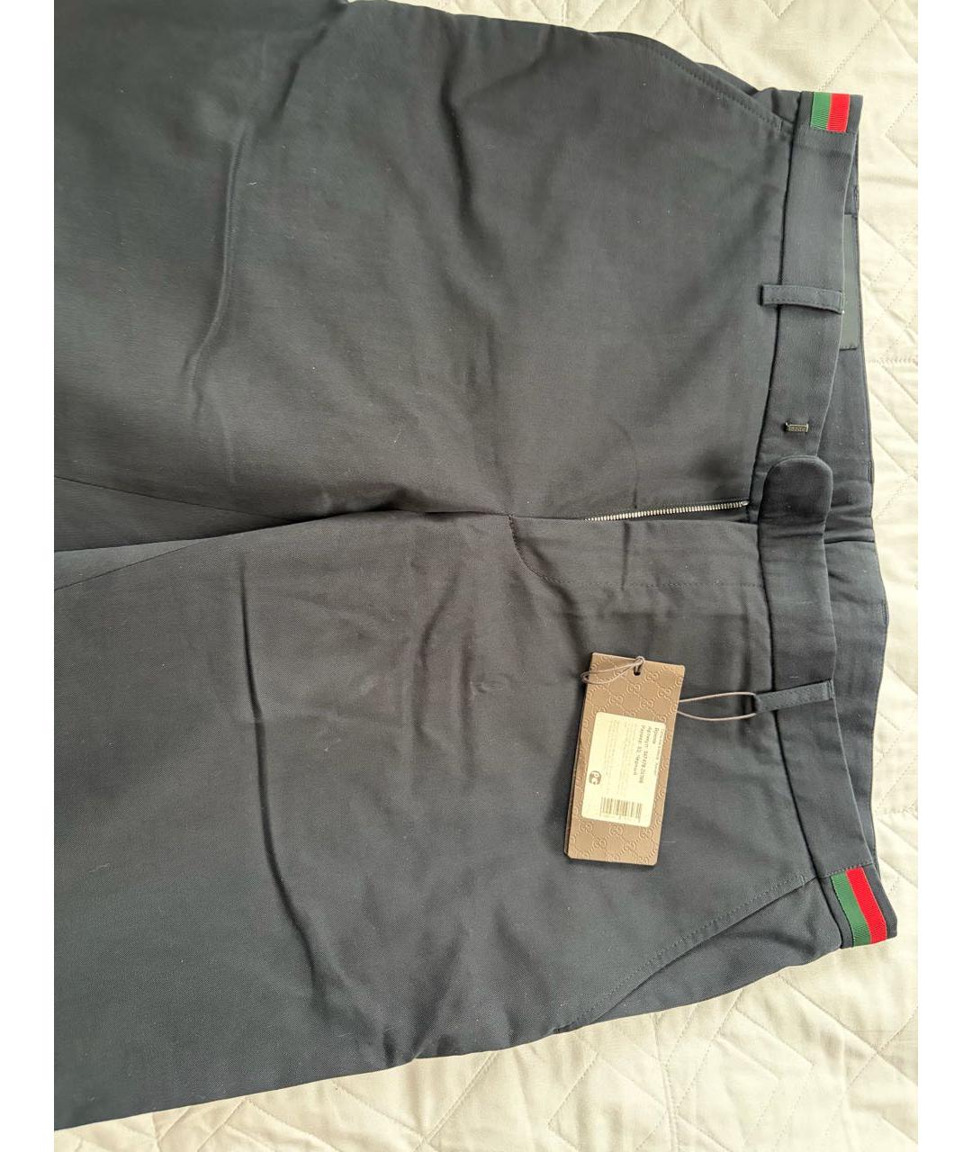 GUCCI Темно-синие повседневные брюки, фото 4