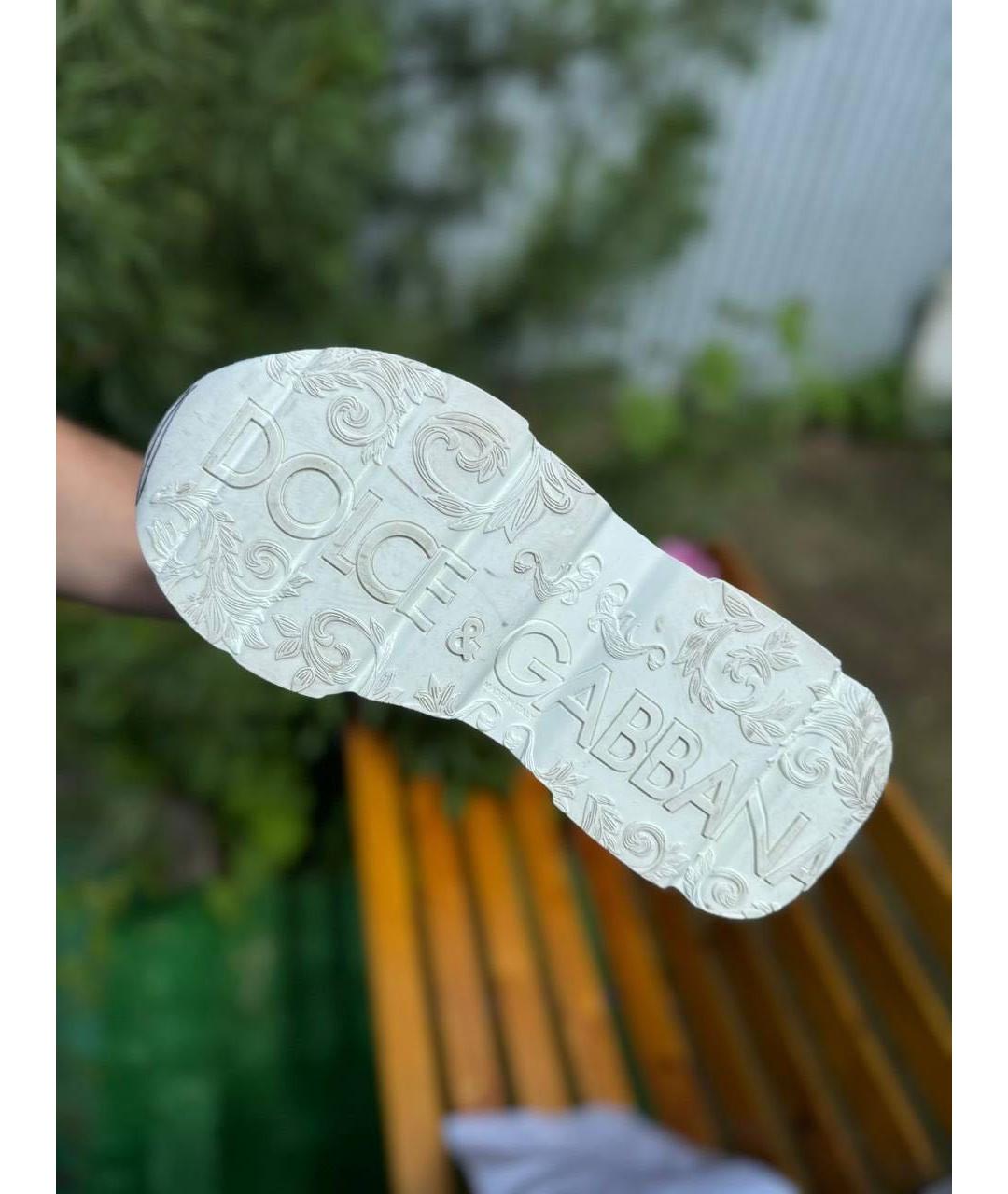 DOLCE&GABBANA Белые кожаные кроссовки, фото 5