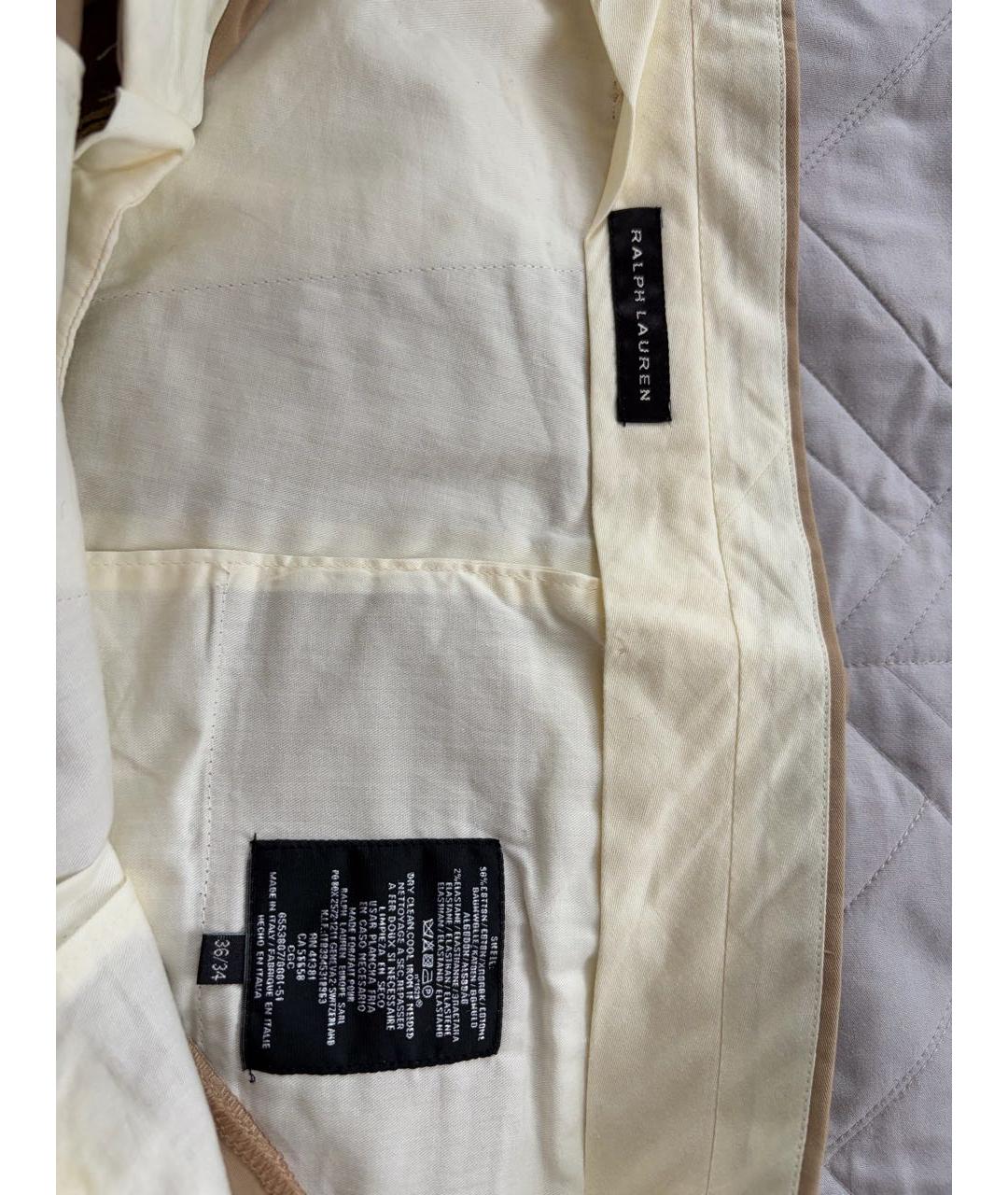 RALPH LAUREN Бежевые прямые брюки, фото 5