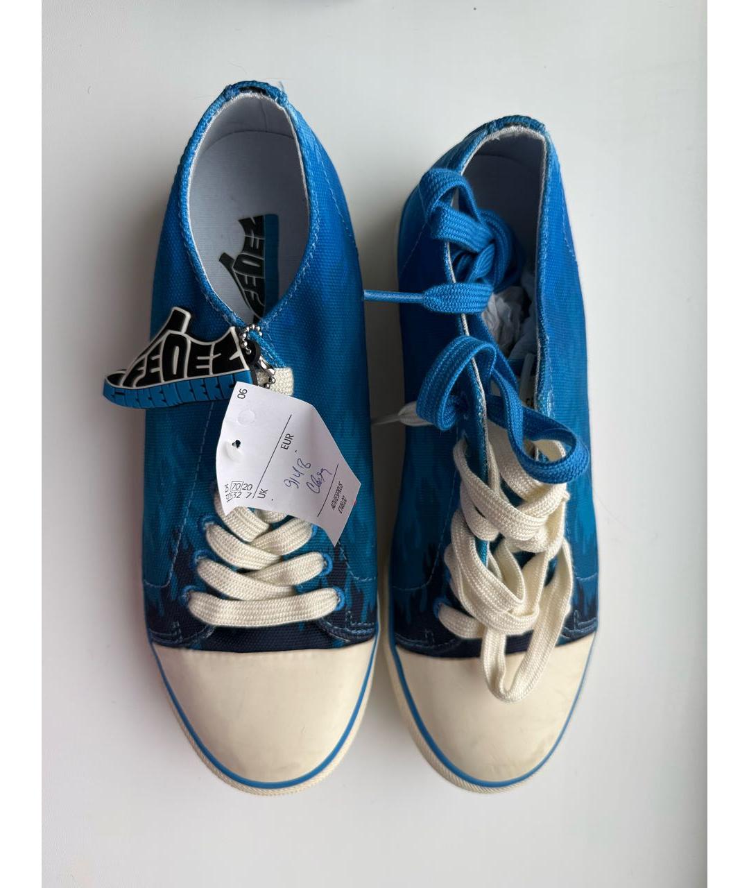 BIKKEMBERGS Синие текстильные кеды, фото 2