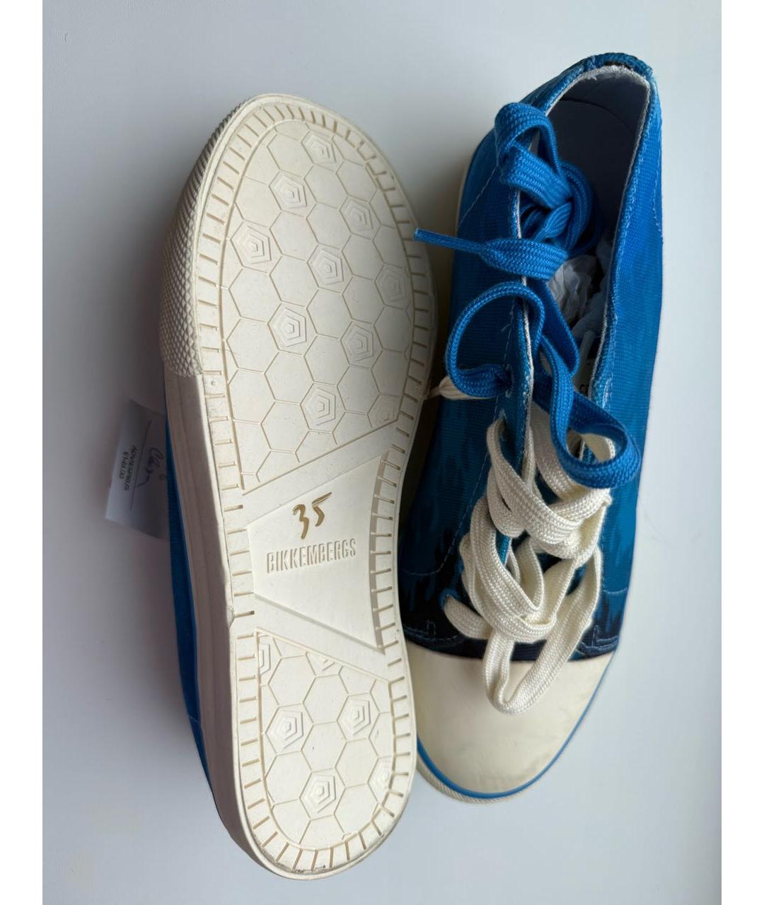 BIKKEMBERGS Синие текстильные кеды, фото 5